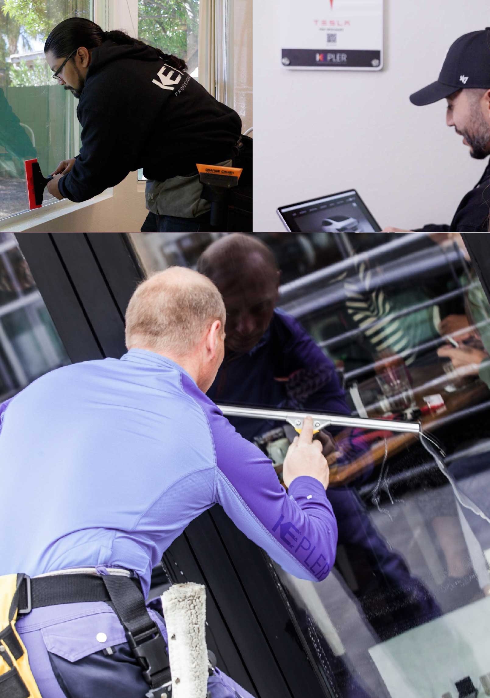 Kepler Professional Applying Anti-Graffiti Window Film to a New River Shop Front