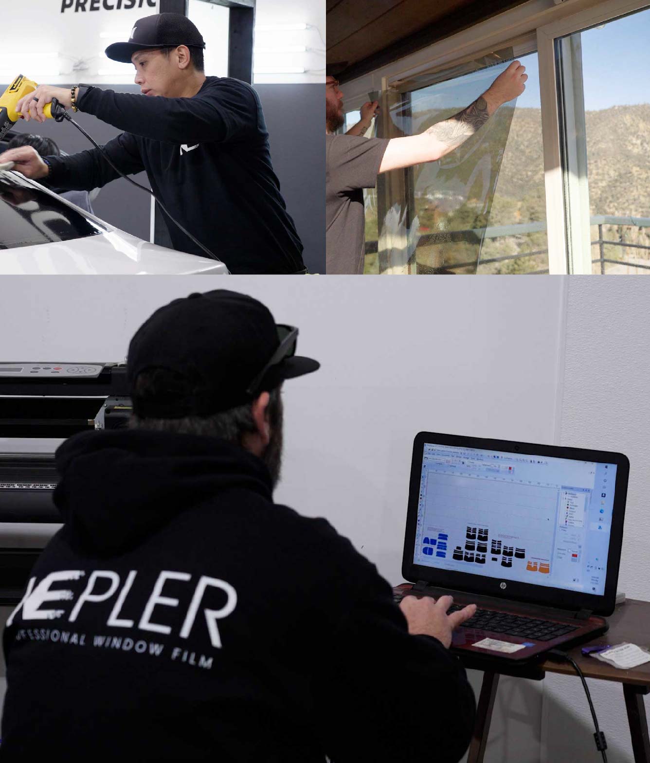 Ceramic Window Tinting Expert Cutting Film in Harlingen, Texas