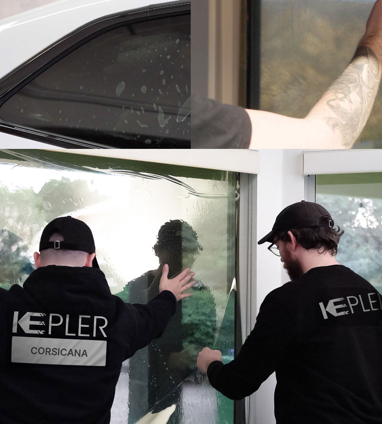 Expert Technician Installing Advanced Window Tint to Home in Corsicana