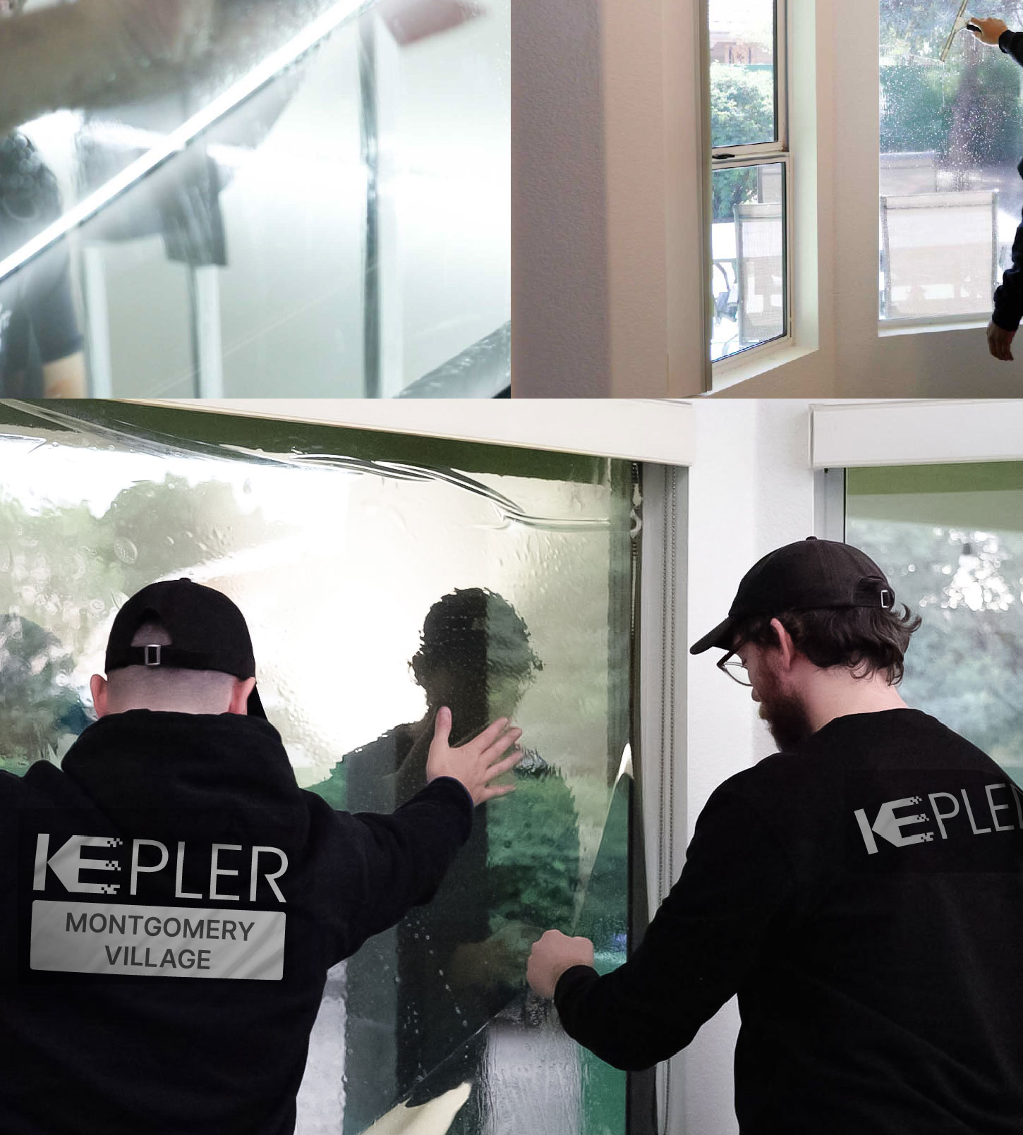 Expert Technician Installing Advanced Window Tint to Home in Montgomery Village