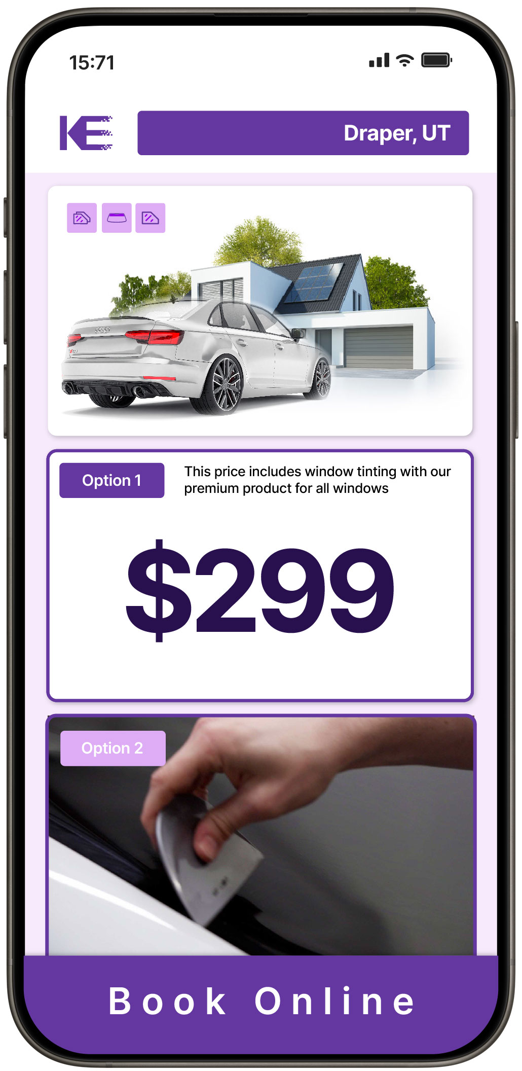 View Competitive Tesla Window Tinting Rates in Orem, Utah