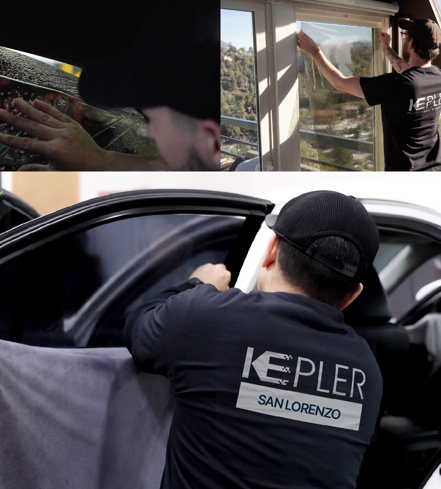 Automotive Window Tinting Expert Applying Film in San Lorenzo, California