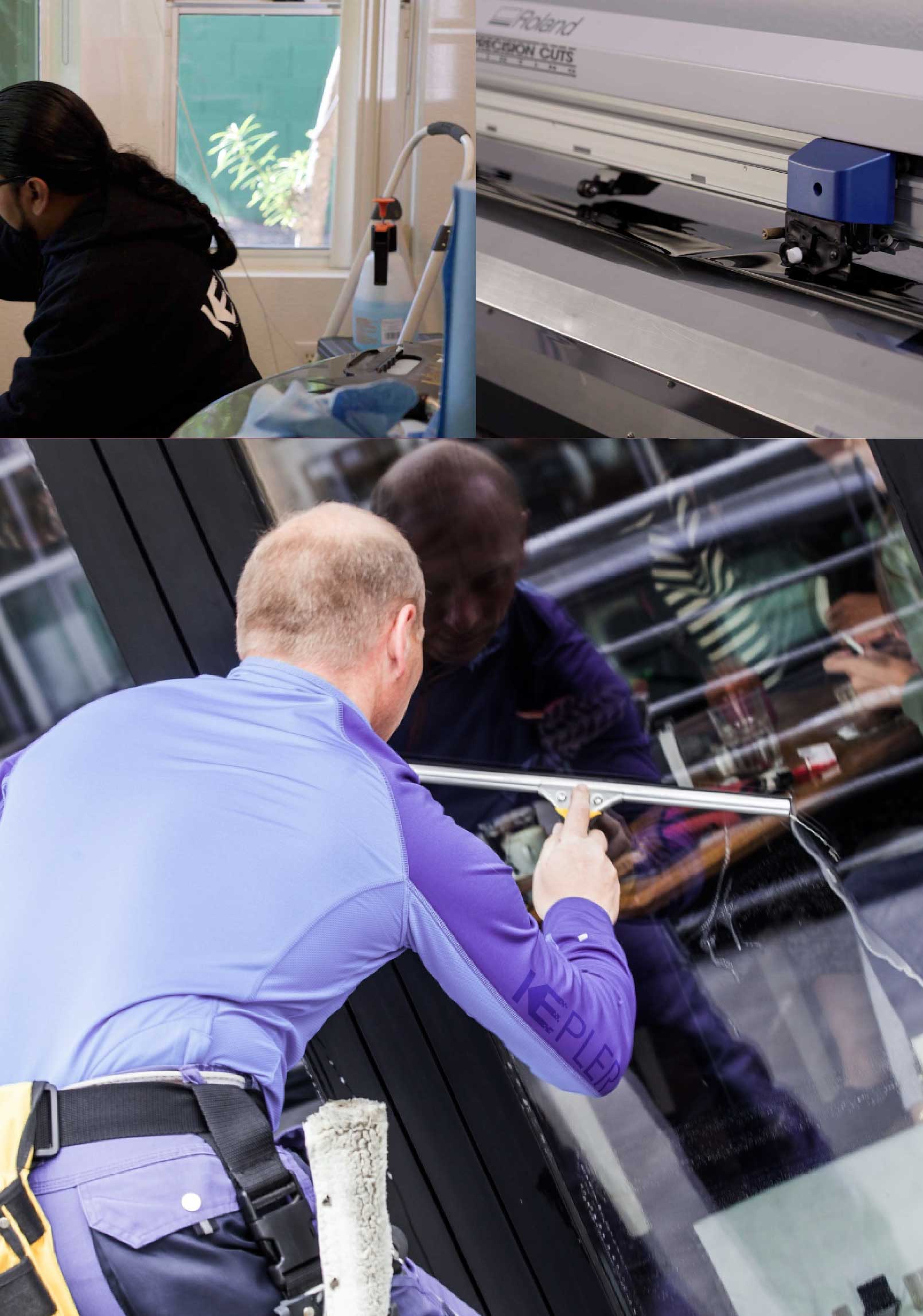 Kepler Professional Applying Anti-Graffiti Window Film to a Boise Shop Front