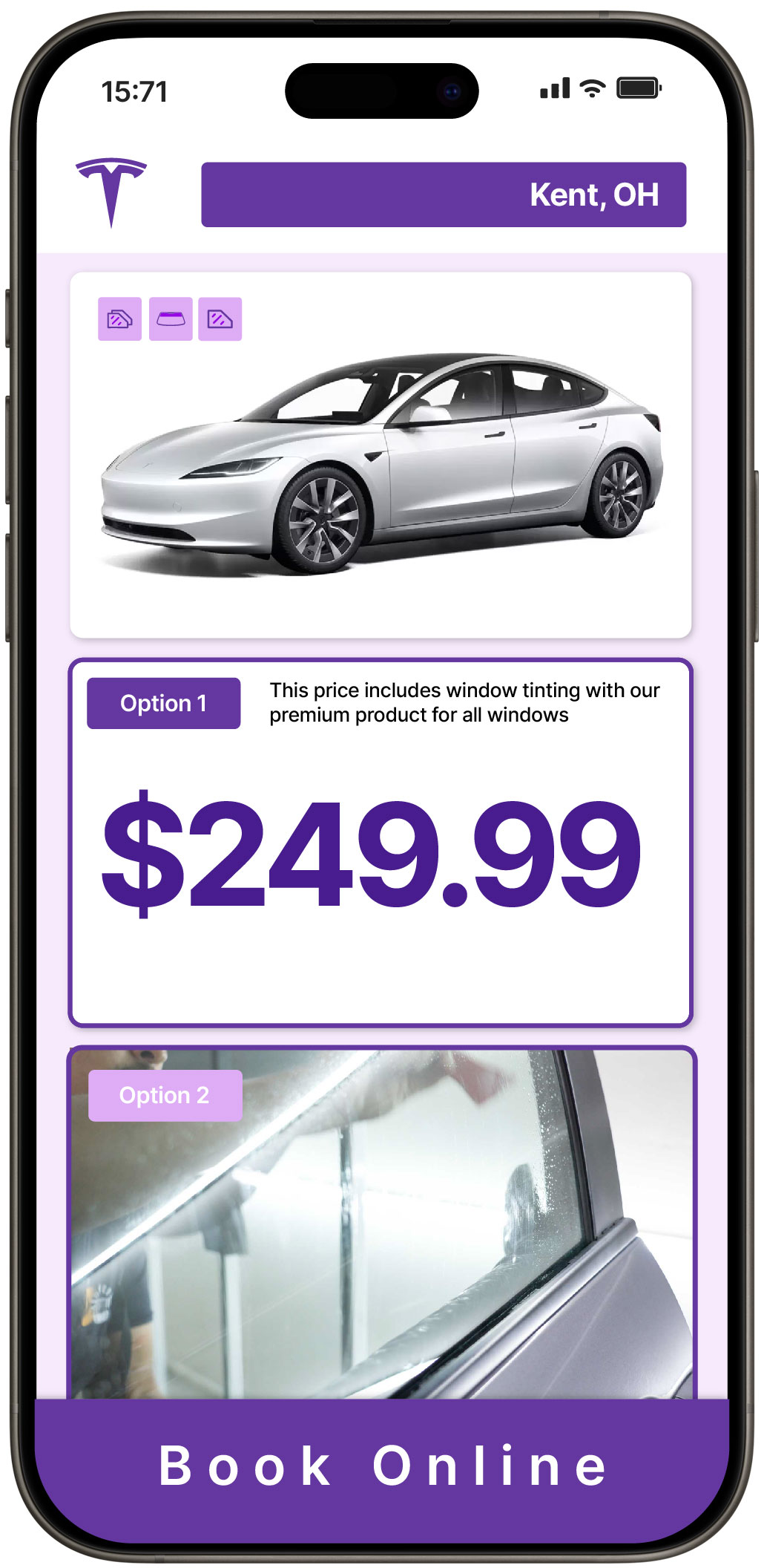 View Affordable Tesla Window Tinting Costs in Kent, Ohio