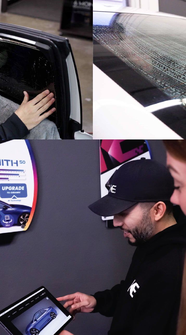 Kepler Dealer Showing Car Window Film Options to Customer in Oswego, Illinois