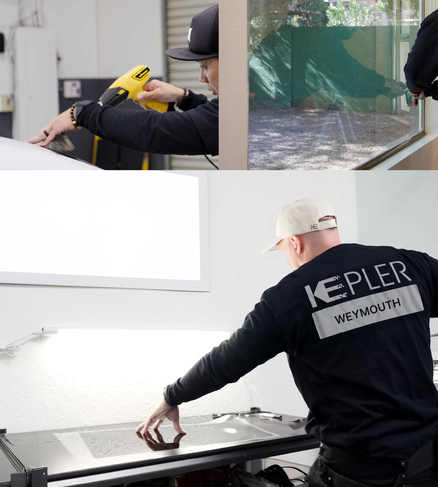 Window Tinting Specialist Cutting Film in Weymouth, Massachusetts
