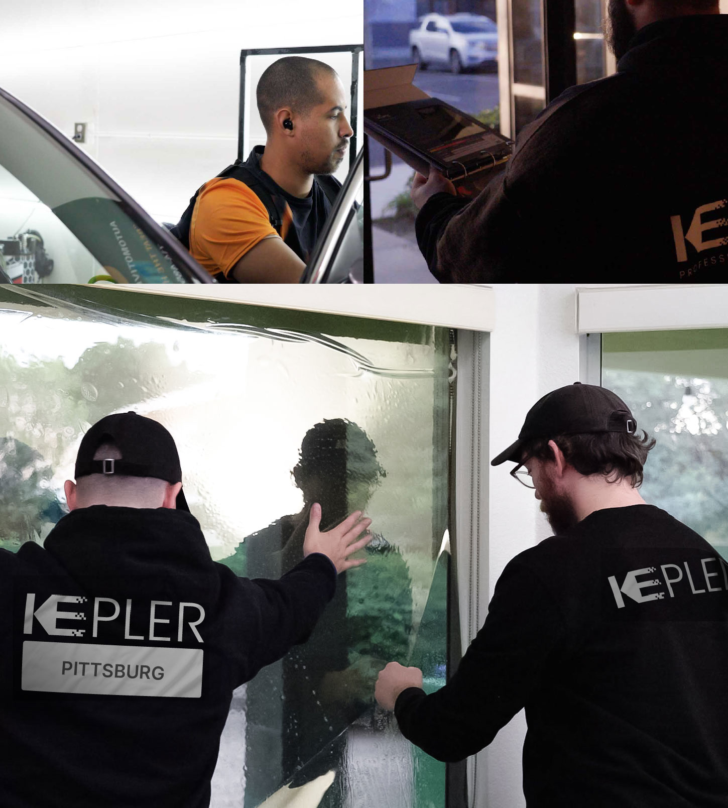 Kepler Technician Fitting Advanced Window Tint to Home in Pittsburg