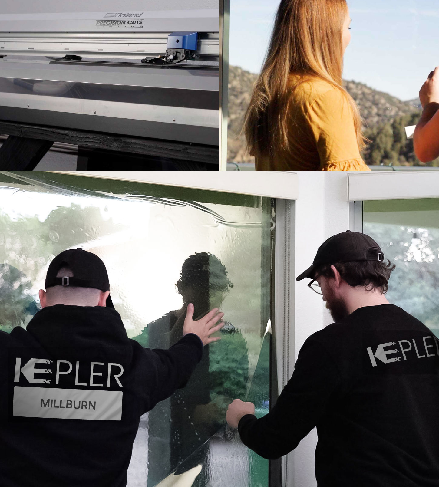 Kepler Technician Fitting Ceramic Window Tint to Home in Millburn