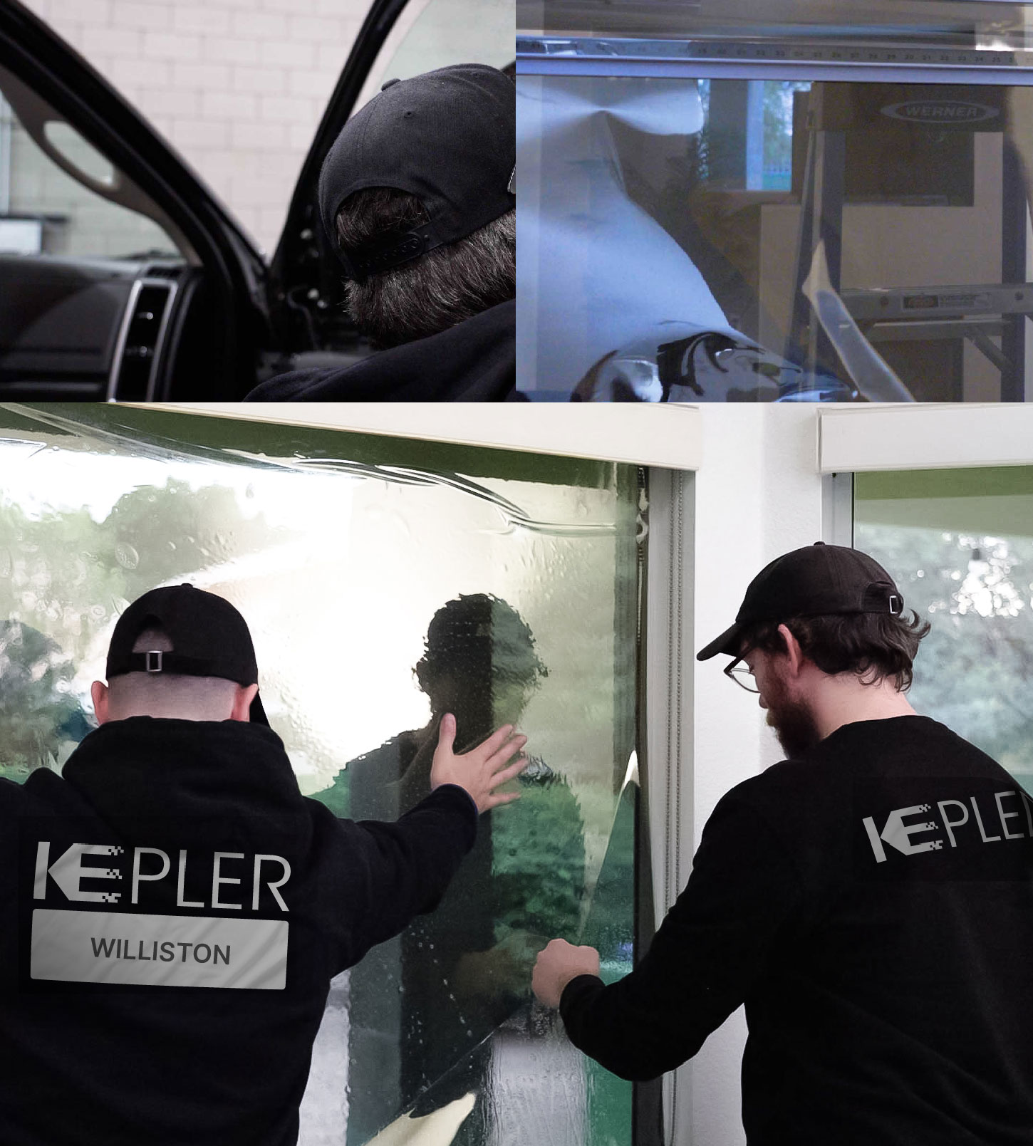 Kepler Technician Installing High-tech Window Tint to Home in Williston
