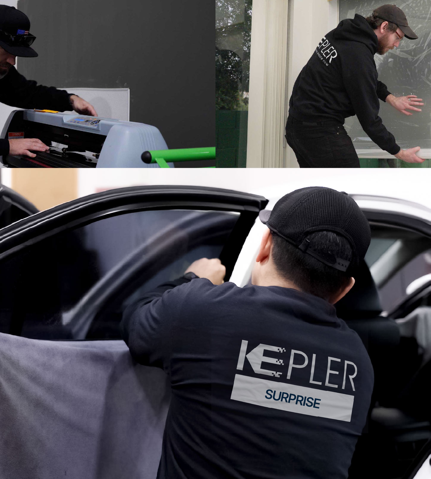 Automotive Window Tinting Expert Applying Film in Surprise, Arizona