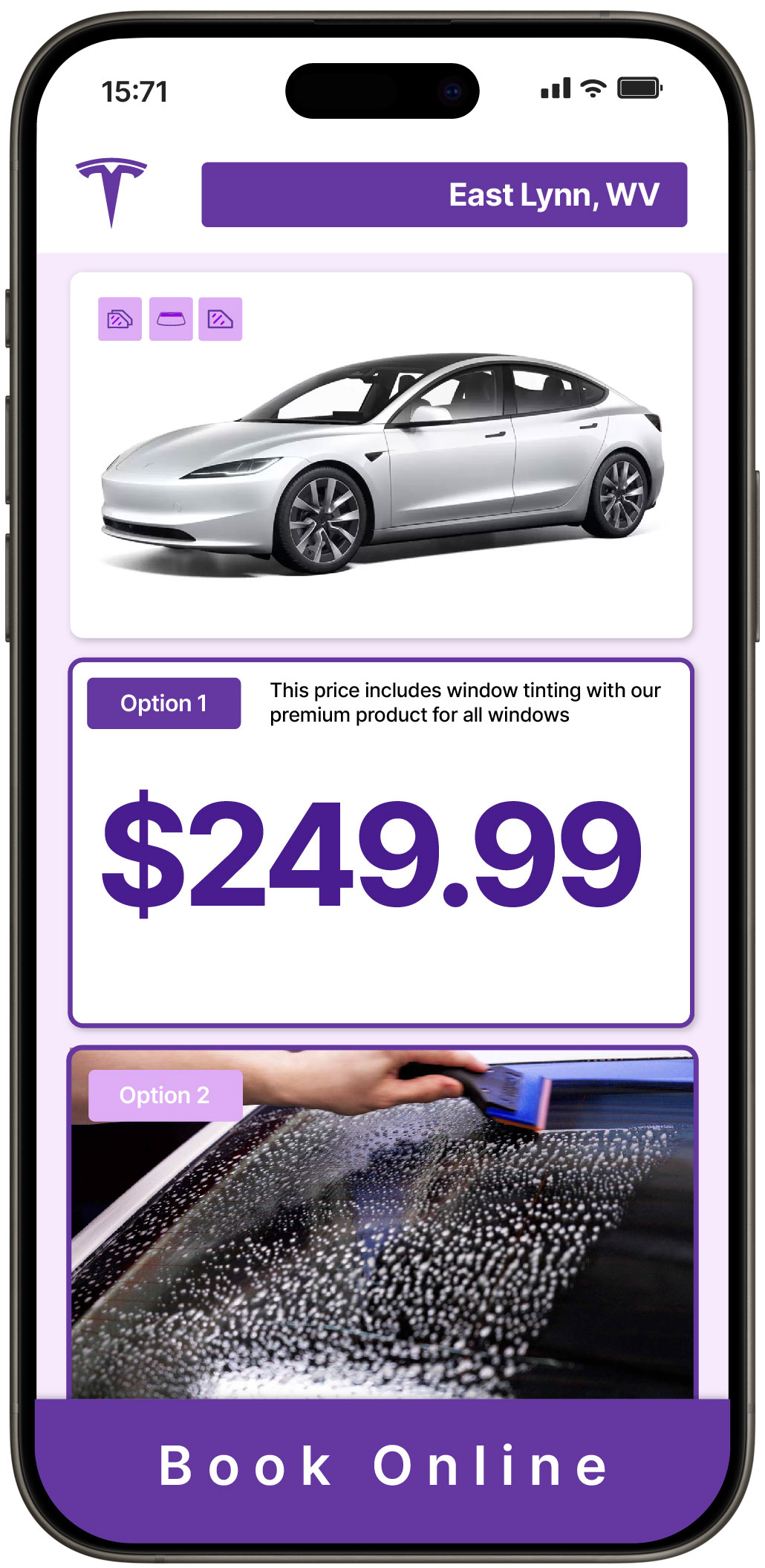 View Affordable Tesla Window Tinting Prices in East Lynn, West Virginia