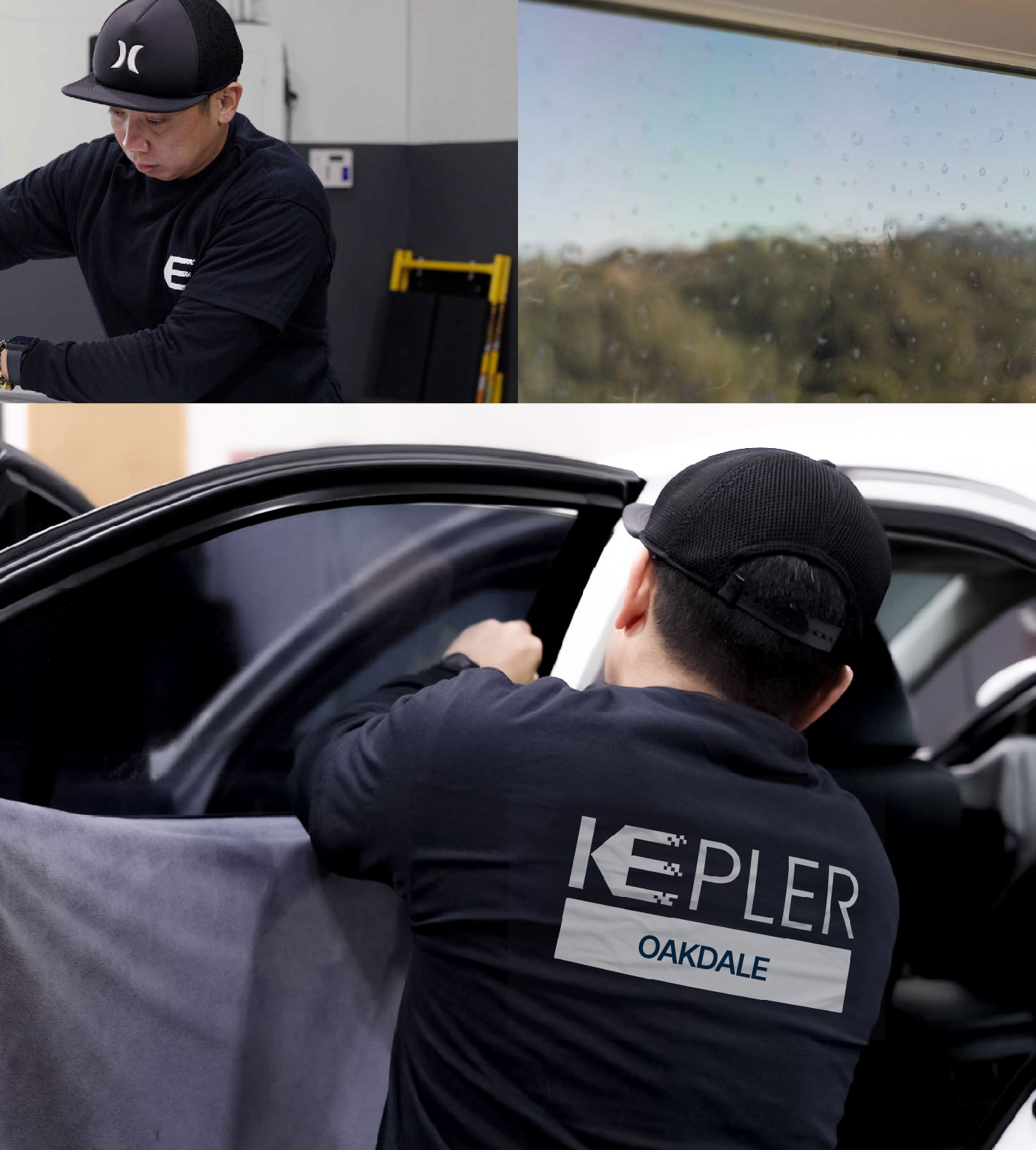 Automotive Window Tinting Expert Applying Film in Oakdale, California