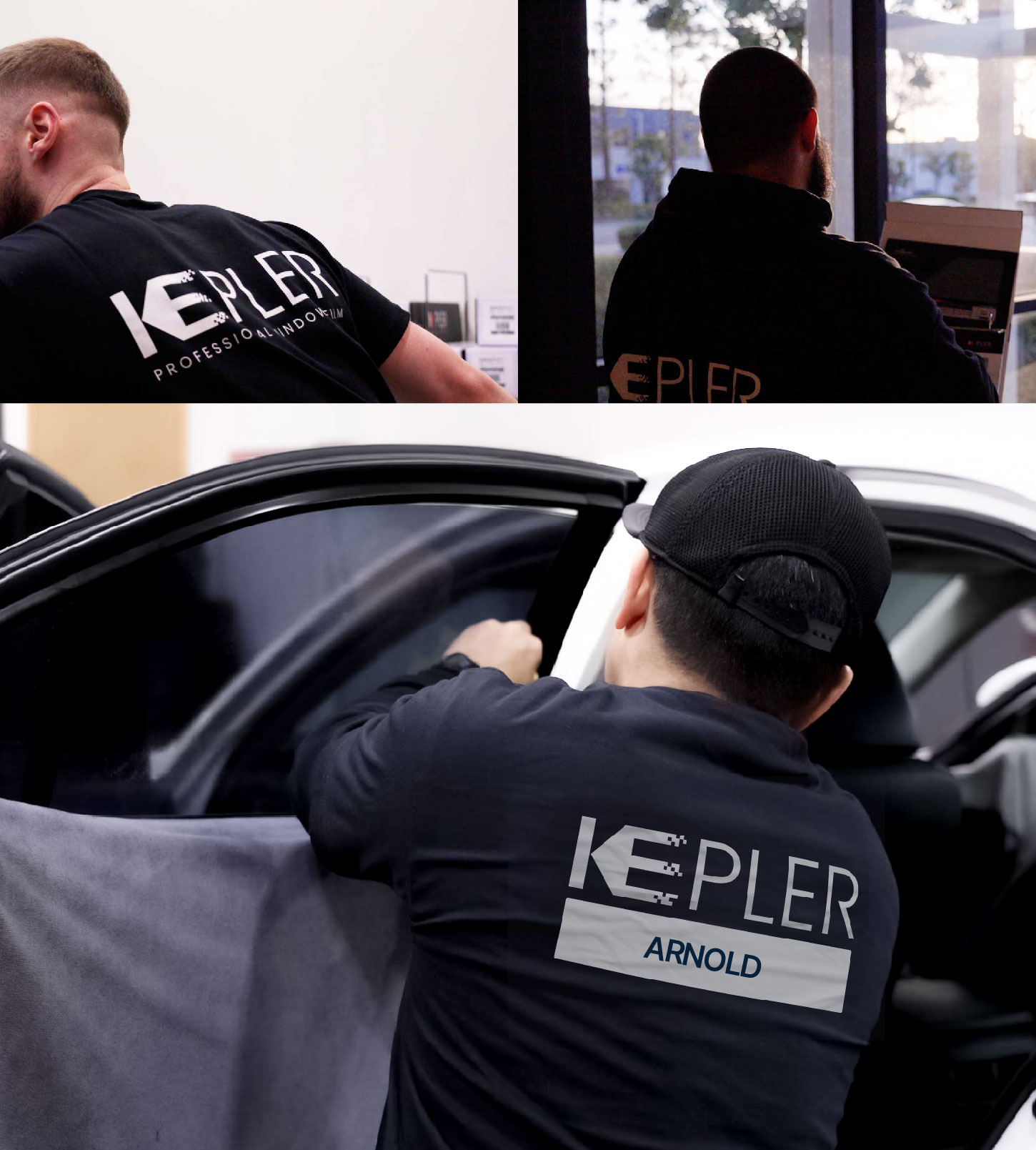 Automotive Window Tinting Expert Applying Film in Arnold, Missouri