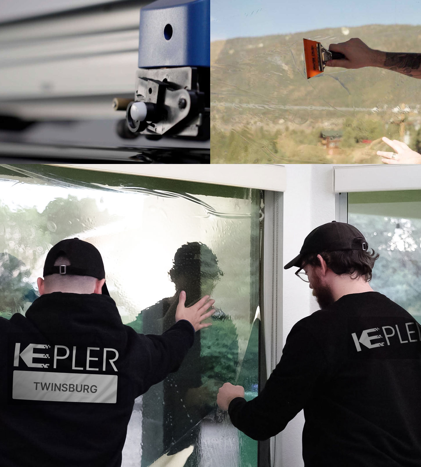 Expert Technician Fitting Advanced Window Tint to Home in Twinsburg