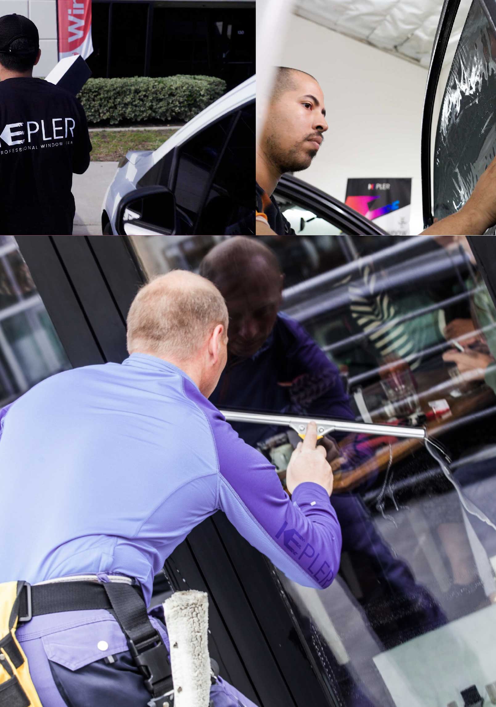 Kepler Skilled Applying Anti-Graffiti Window Film to a Owings Mills Shop Front