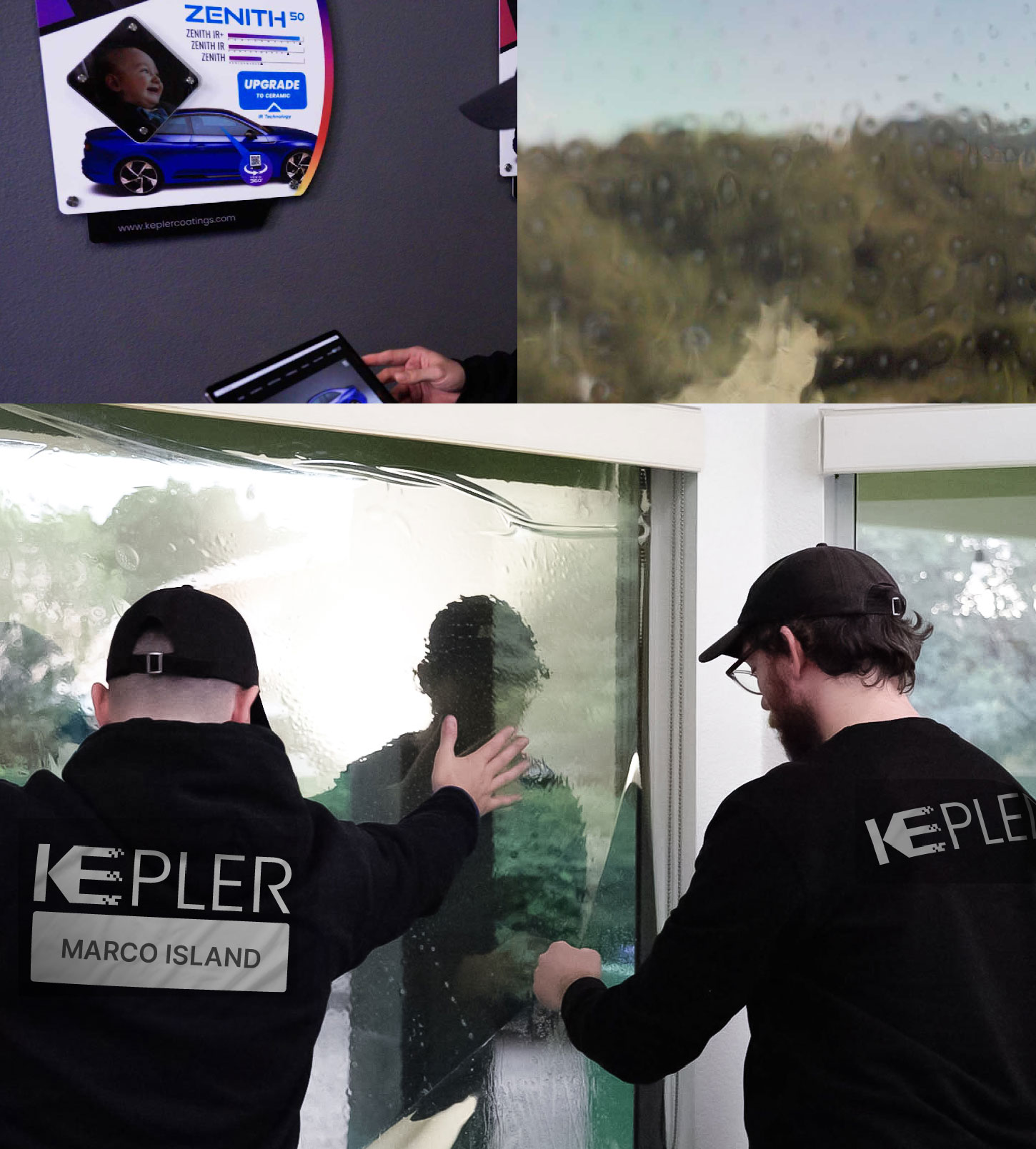 Expert Technician Applying Ceramic Window Tint to Home in Marco Island