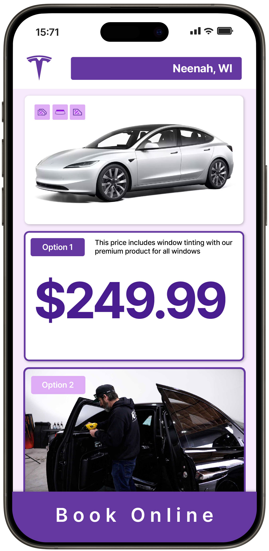 View Affordable Tesla Window Tinting Rates in Germantown, Wisconsin