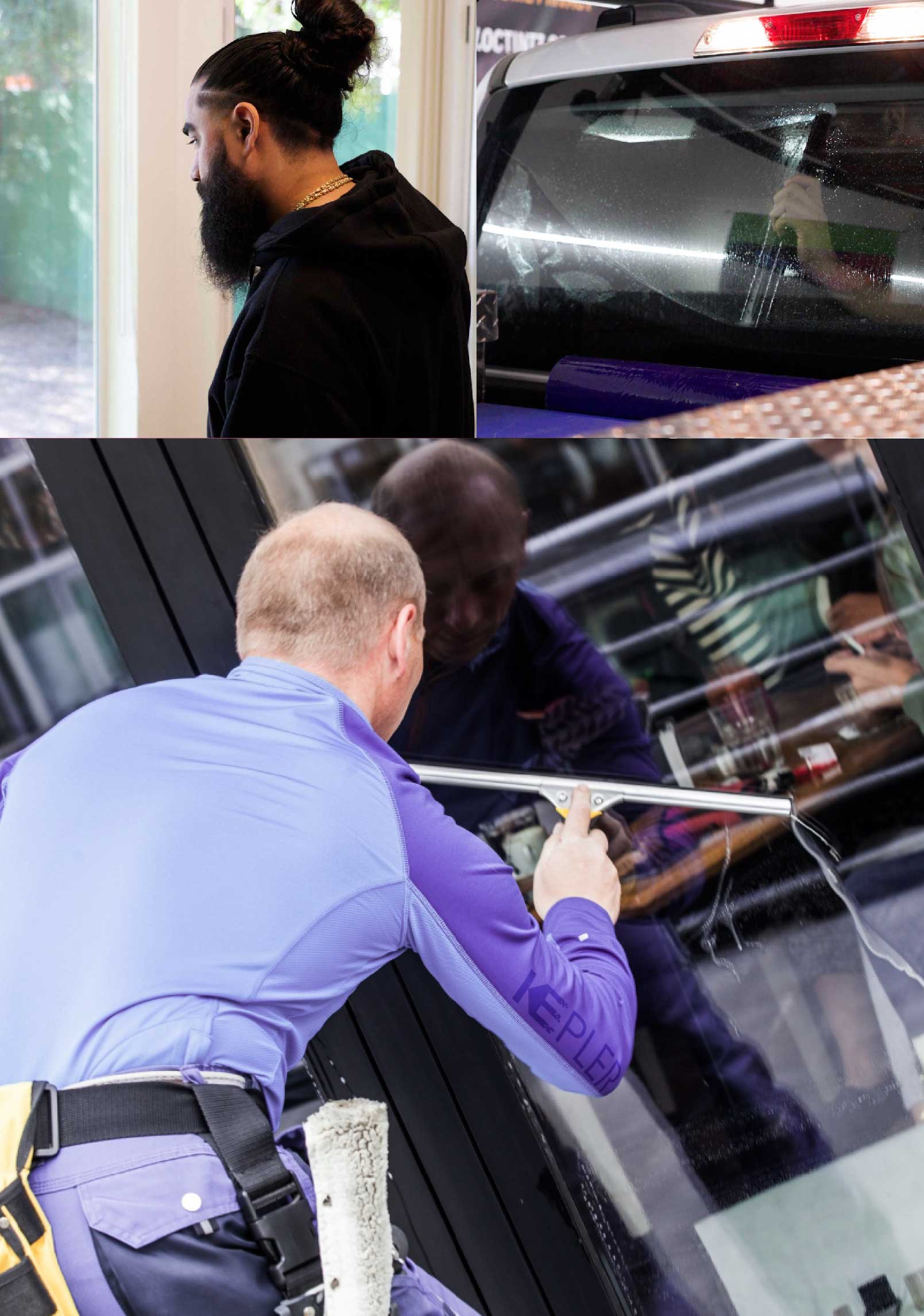 Kepler Expert Applying Anti-Graffiti Window Film to a Bullhead City Shop Front