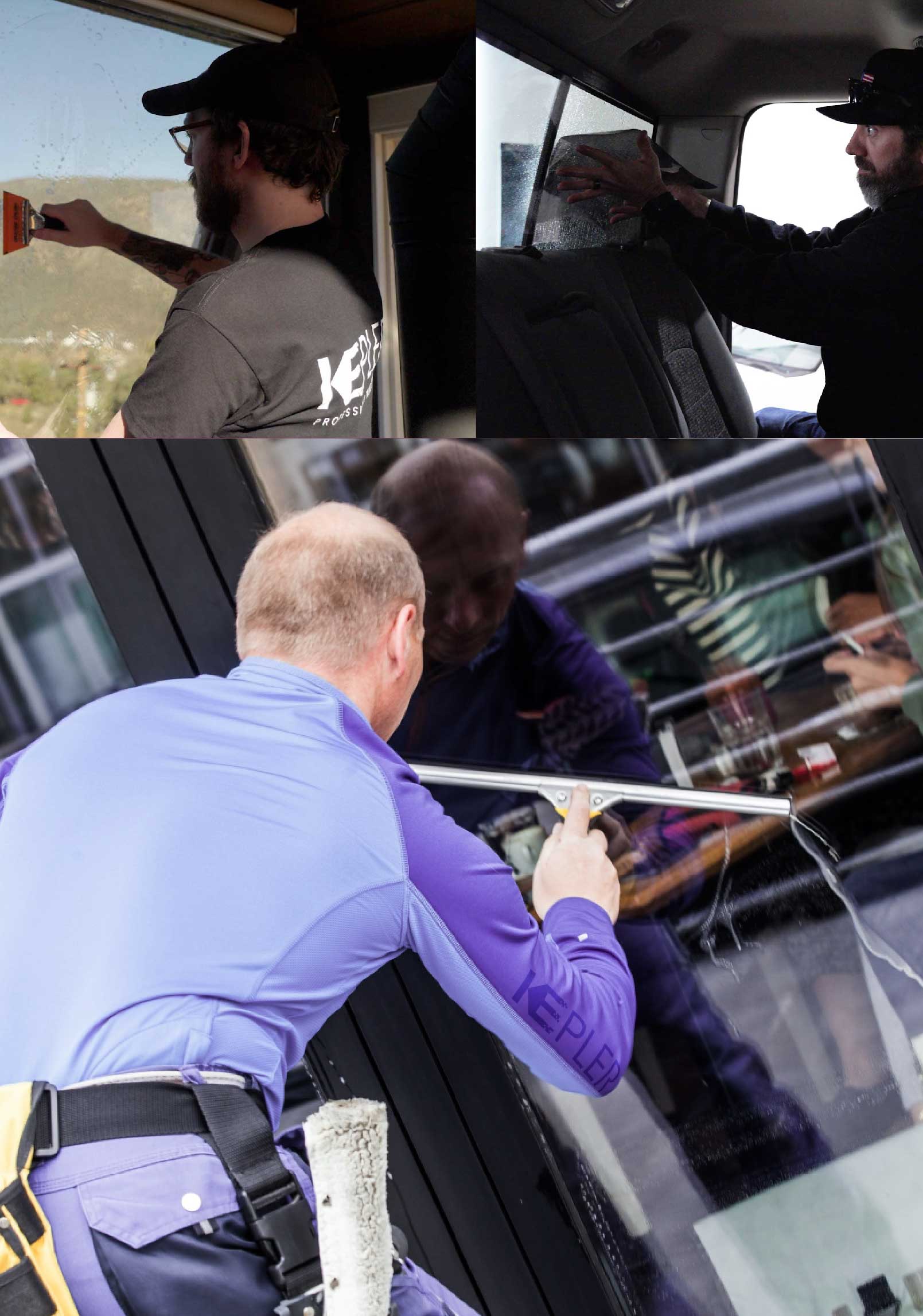 Kepler Professional Applying Anti-Graffiti Window Film to a Merrimack Shop Front