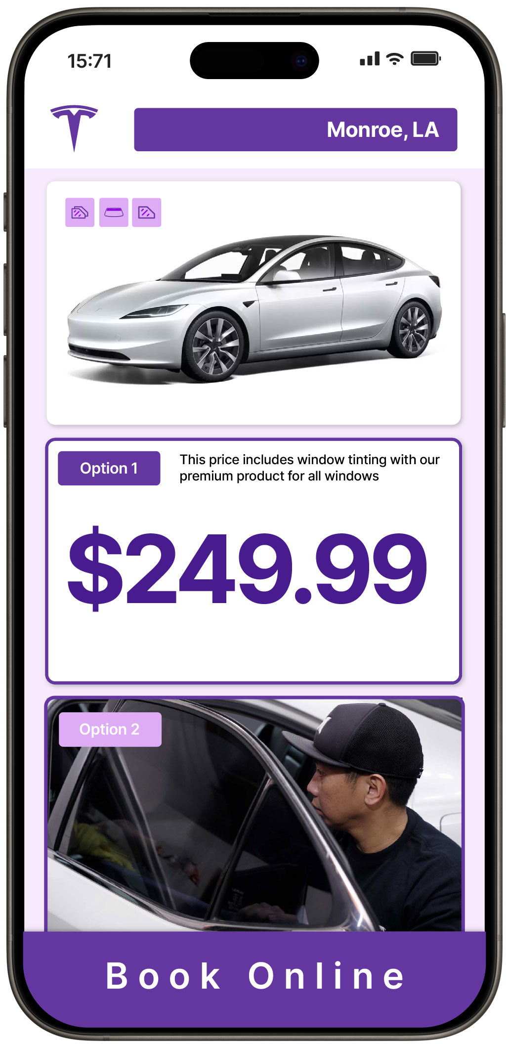 View Affordable Tesla Window Tinting Prices in Monroe, Louisiana