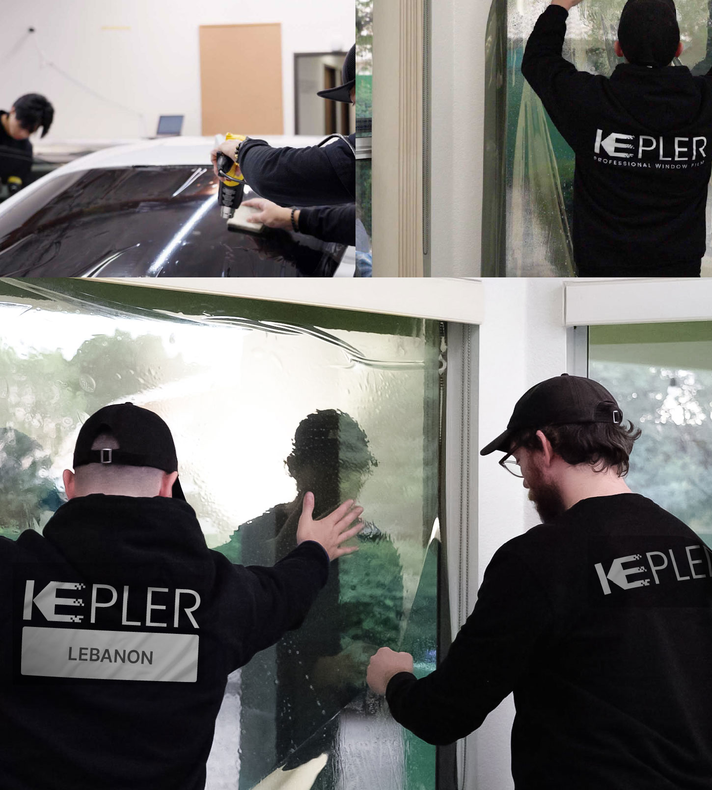 Kepler Technician Installing High-tech Window Tint to Home in Lebanon