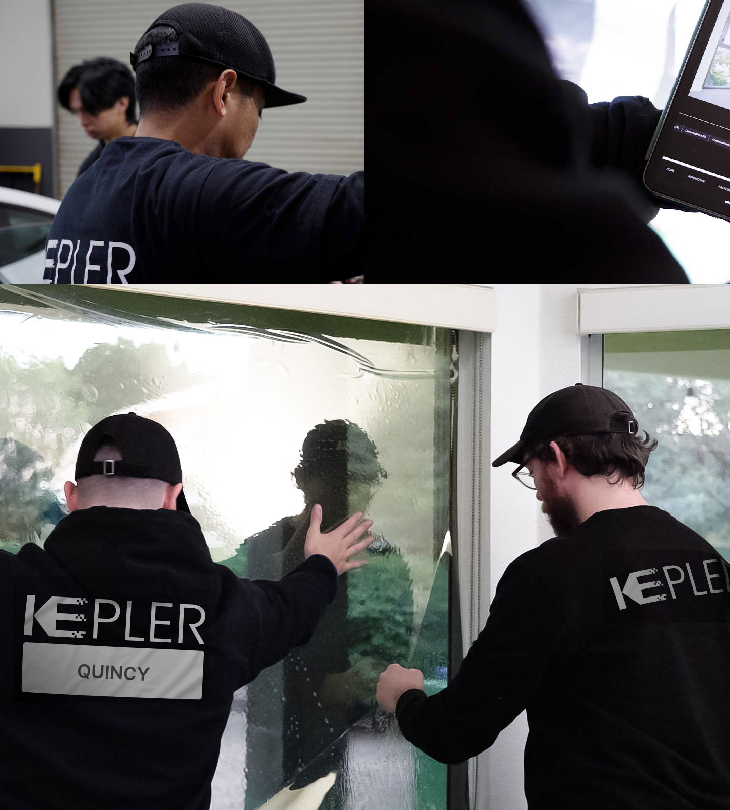 Kepler Technician Installing Advanced Window Tint to Home in Quincy
