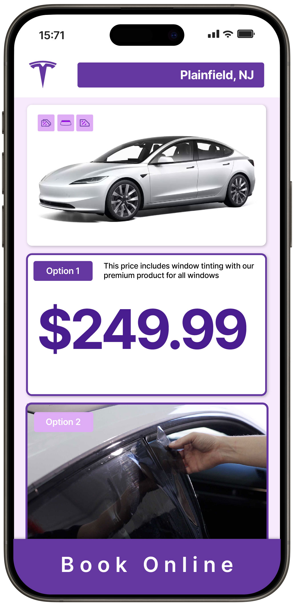 View Affordable Tesla Window Tinting Rates in Plainfield, New Jersey