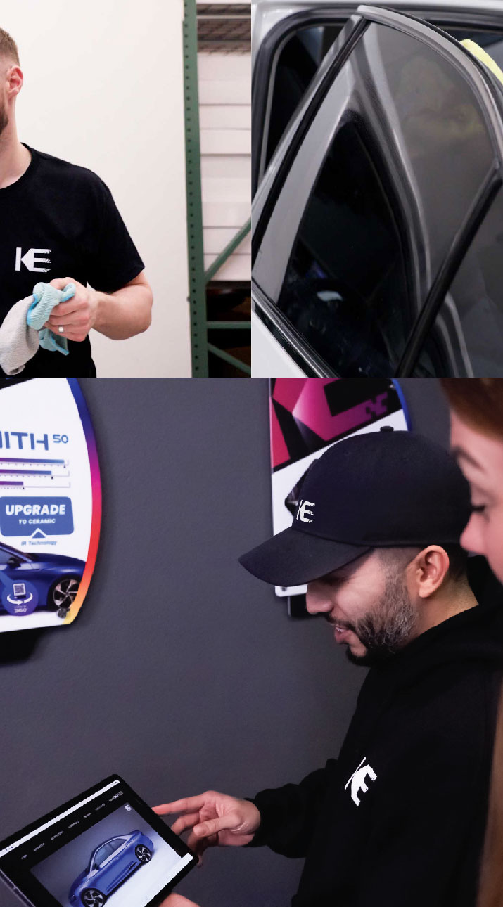 Kepler Dealer Showing Car Window Film Options to Customer in Aberdeen, Maryland