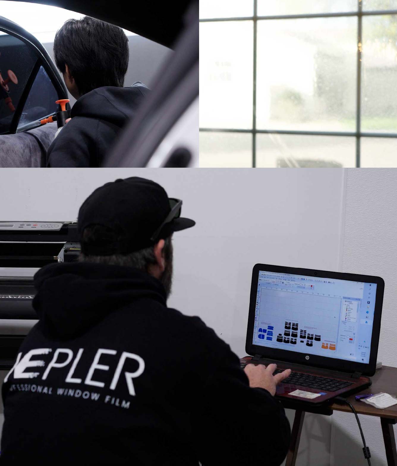Ceramic Window Tinting Expert Cutting Film in East Setauket, New York