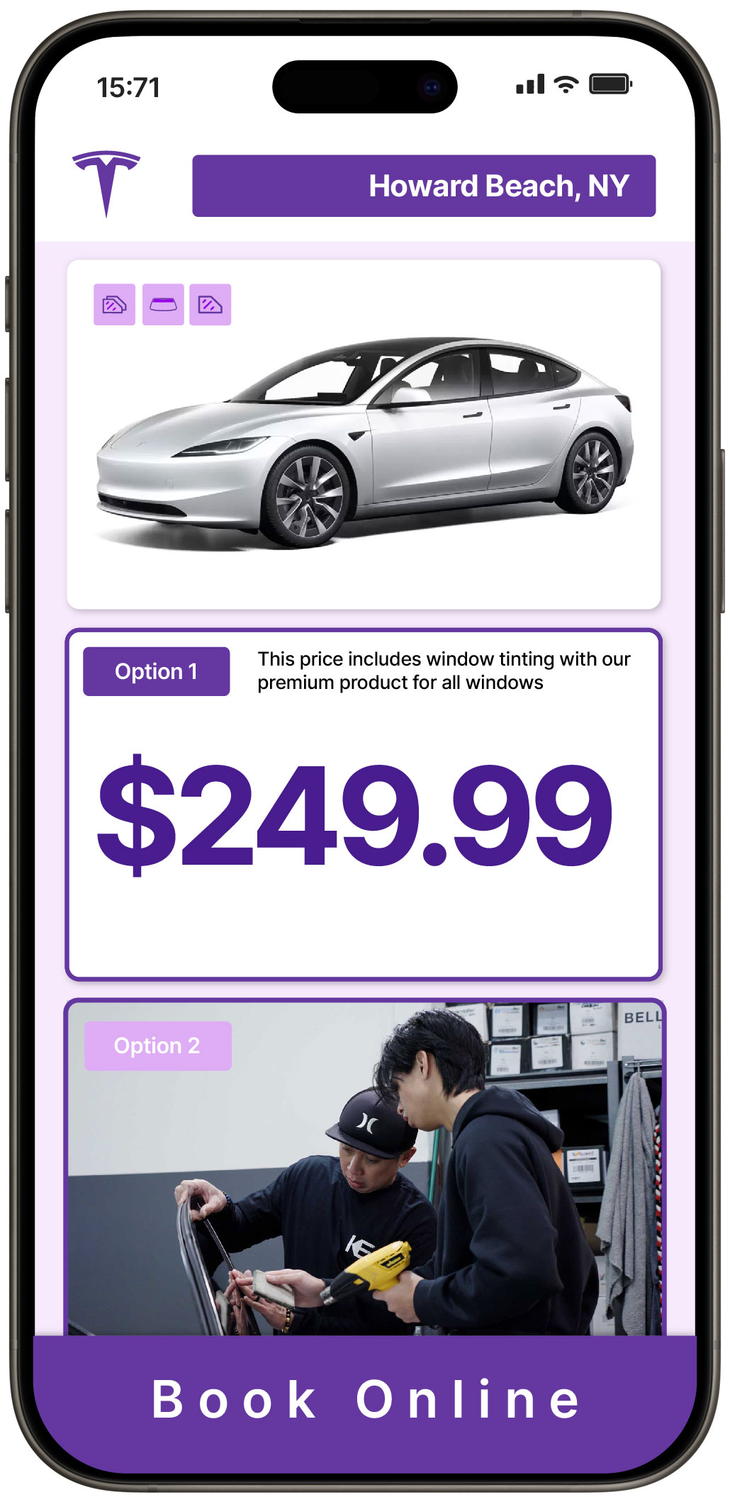 View Competitive Tesla Window Tinting Rates in Howard Beach, New York