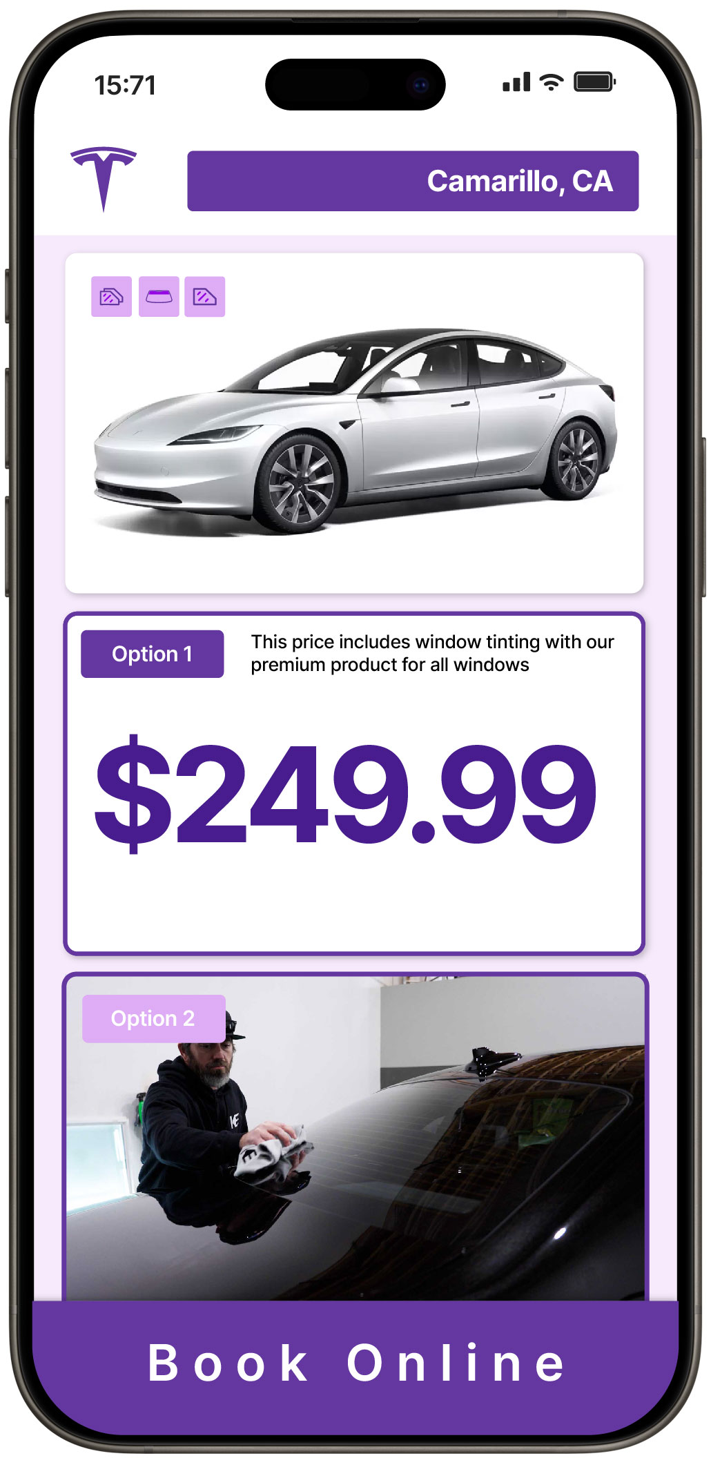 View Competitive Tesla Window Tinting Prices in Camarillo, California