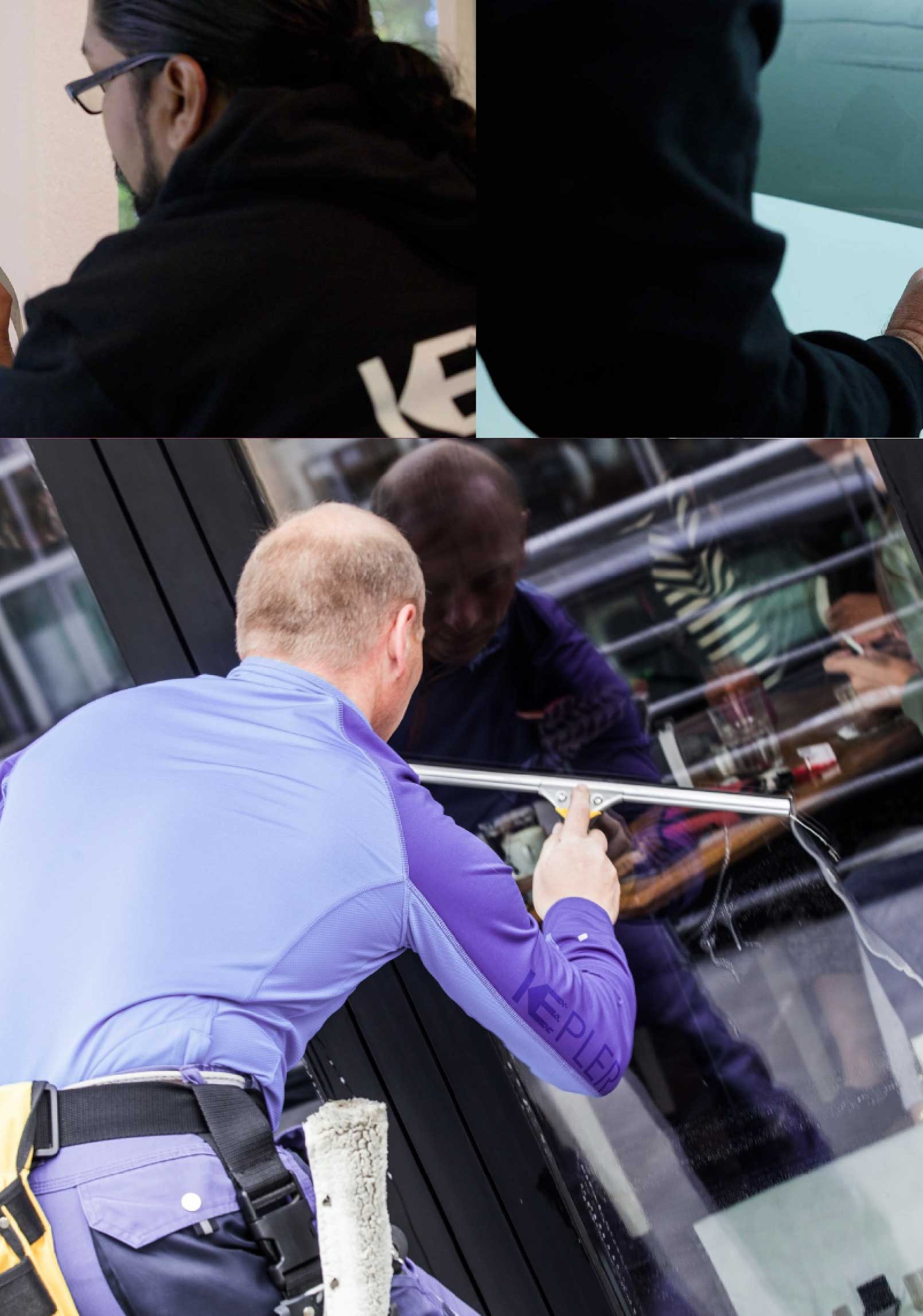 Kepler Skilled Applying Anti-Graffiti Window Film to a Oviedo Shop Front