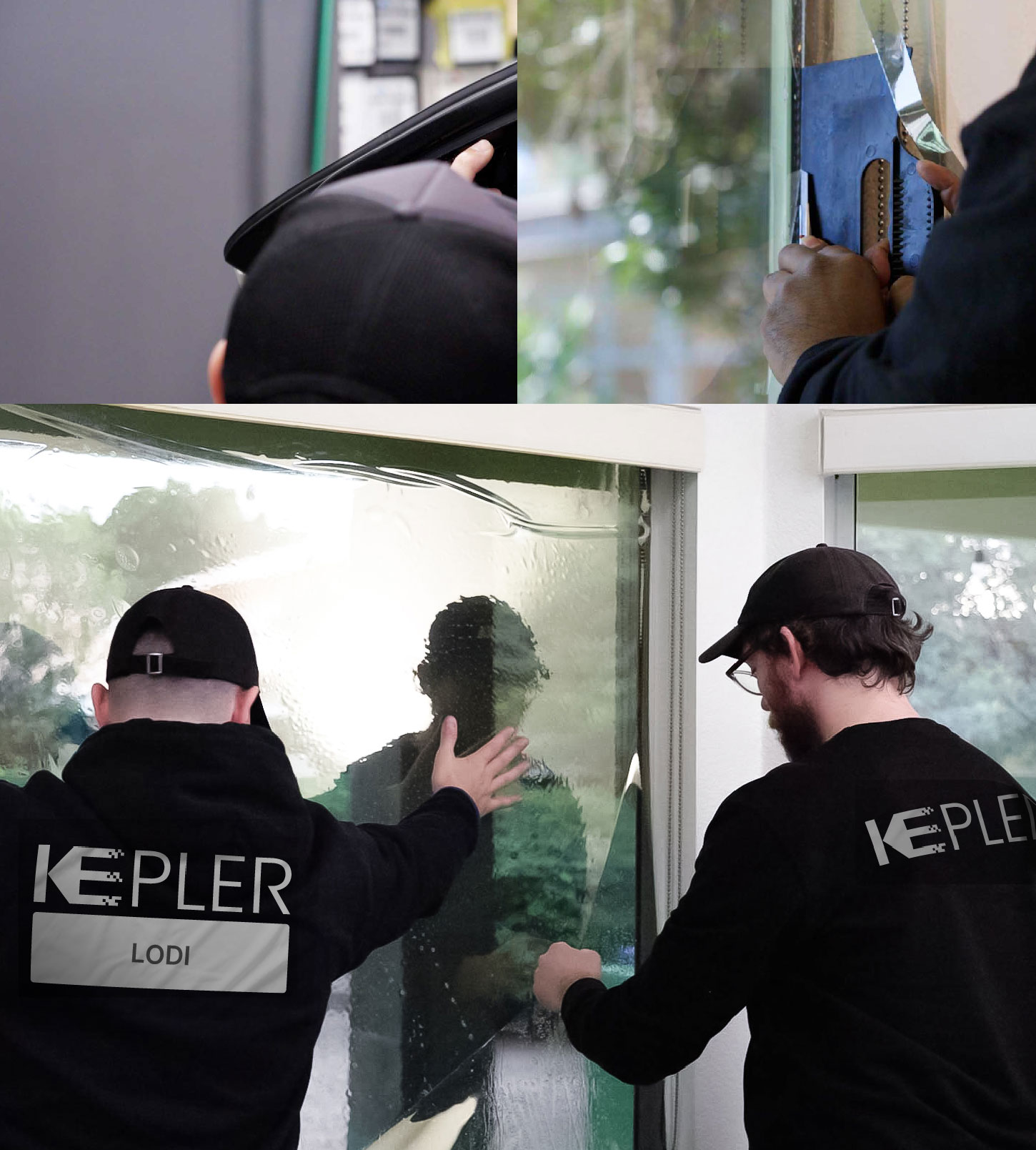 Kepler Technician Fitting Advanced Window Tint to Home in Lodi