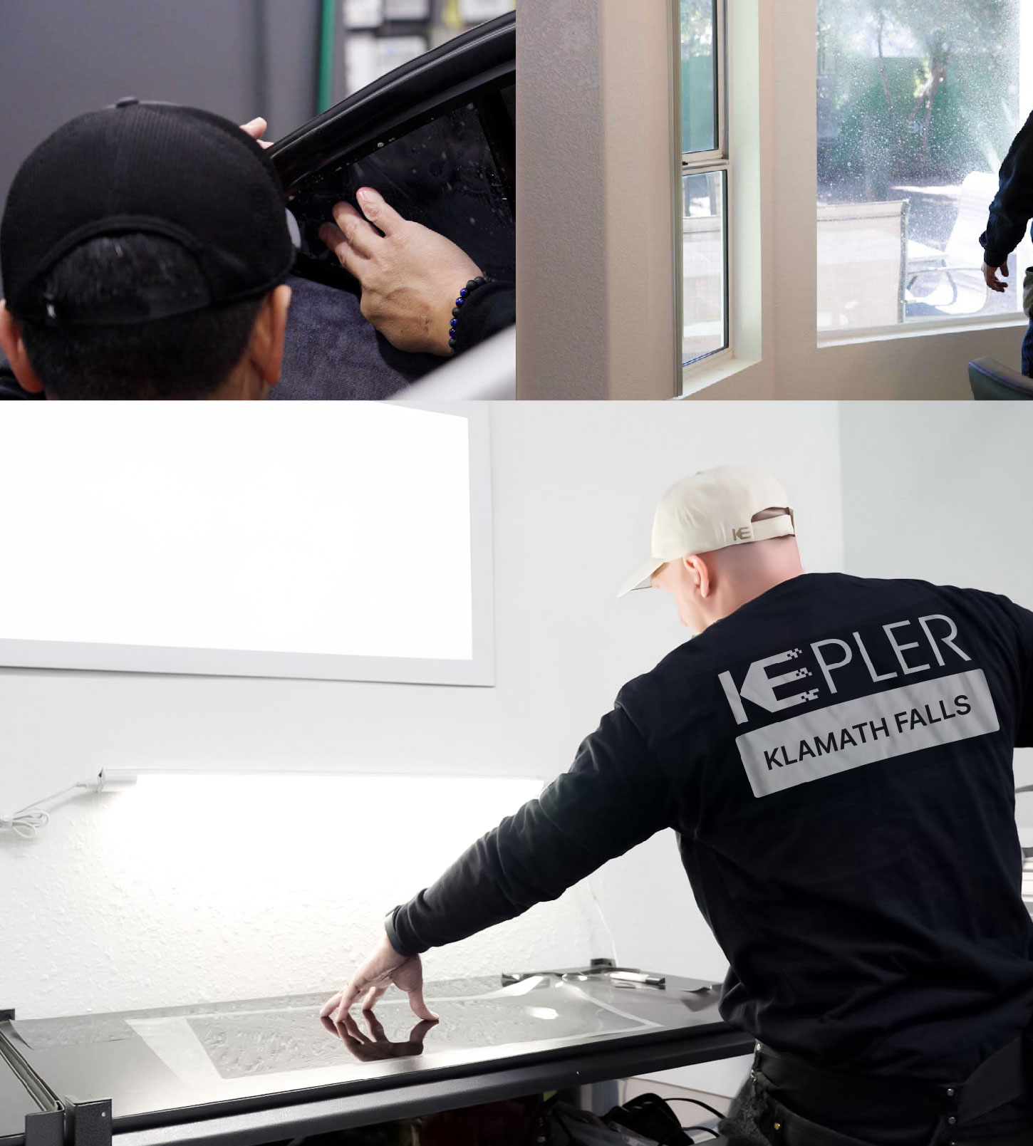 Window Tinting Specialist Cutting Film in Klamath Falls, Oregon