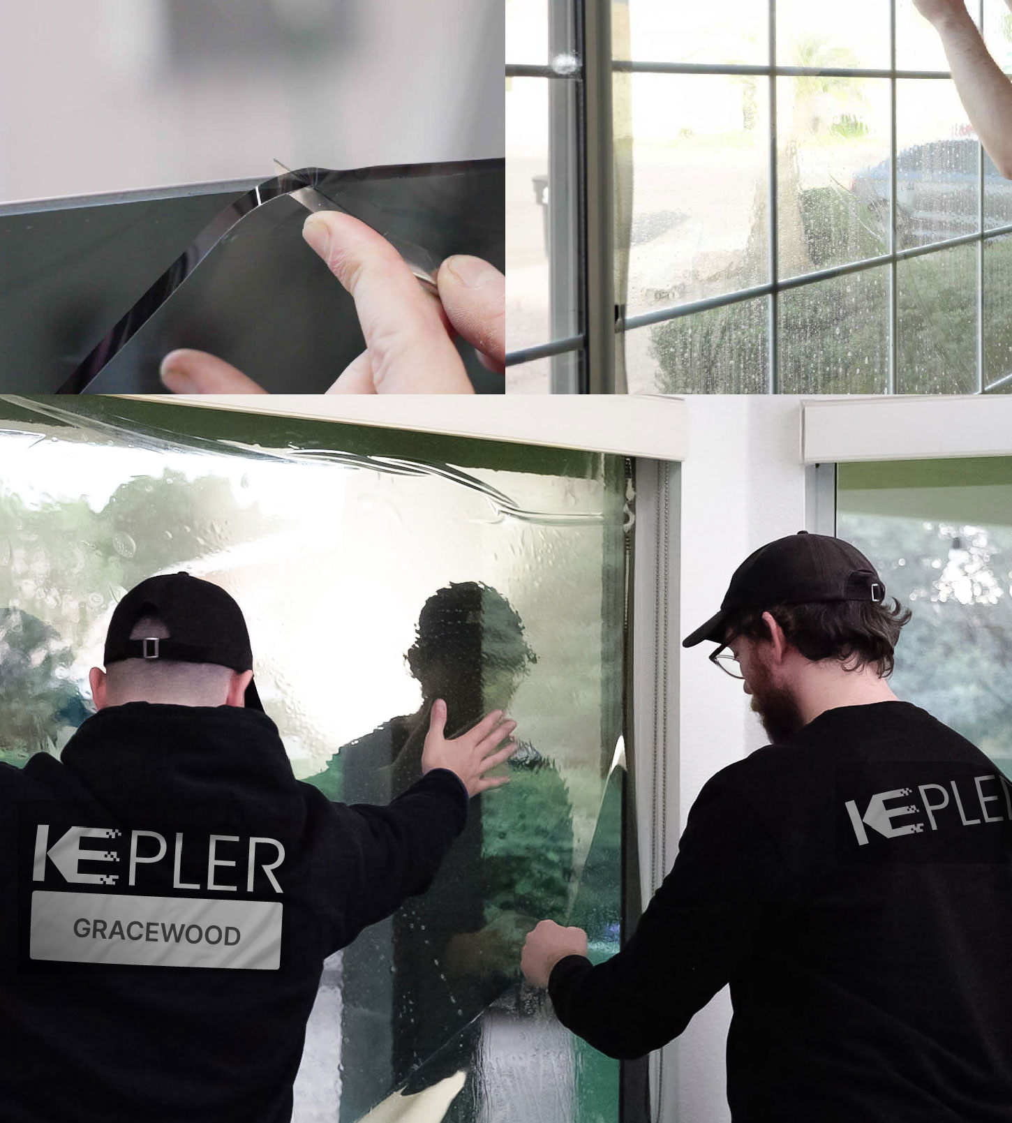 Expert Technician Applying Ceramic Window Tint to Home in Gracewood
