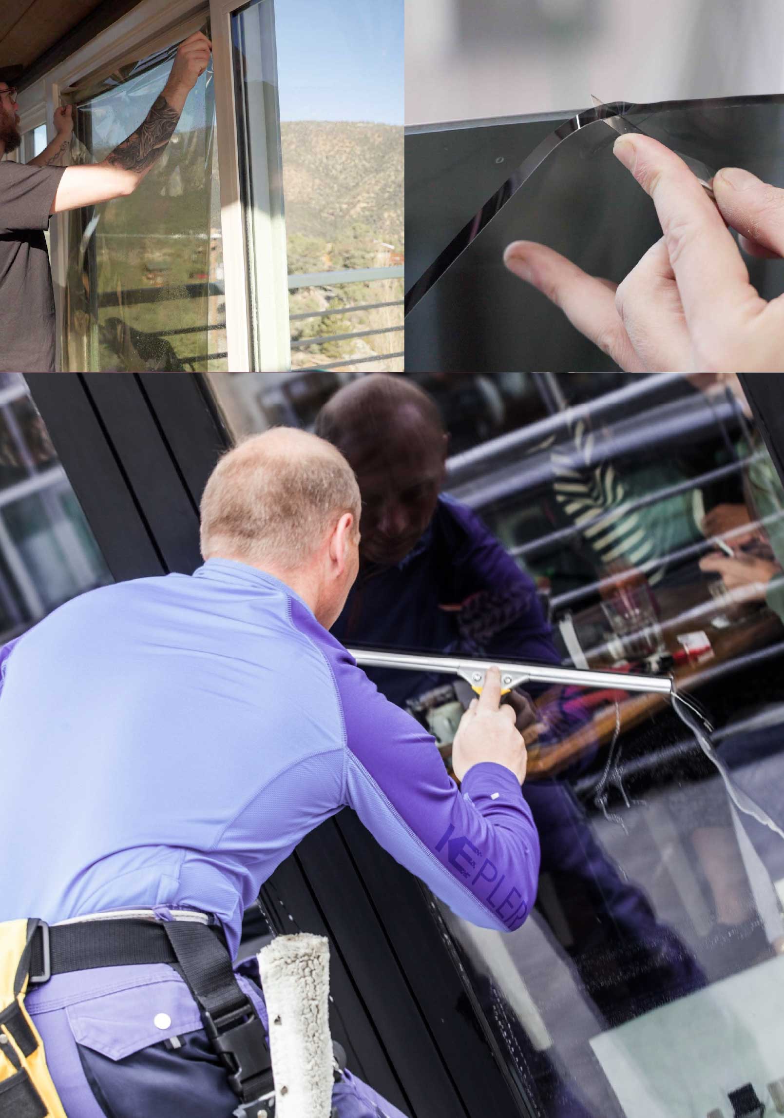 Kepler Skilled Applying Anti-Graffiti Window Film to a Dayton Shop Front