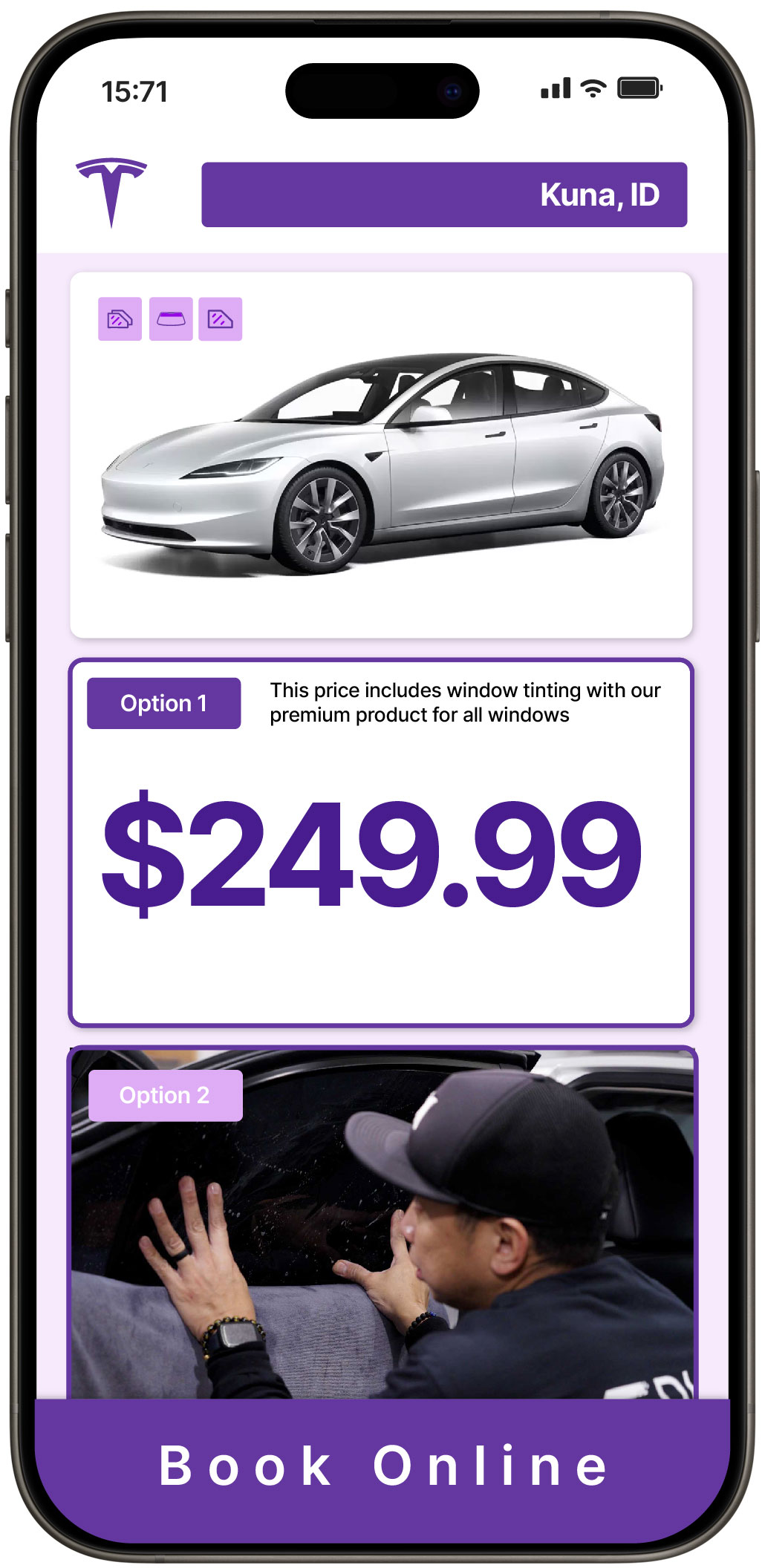 View Competitive Tesla Window Tinting Prices in Kuna, Idaho