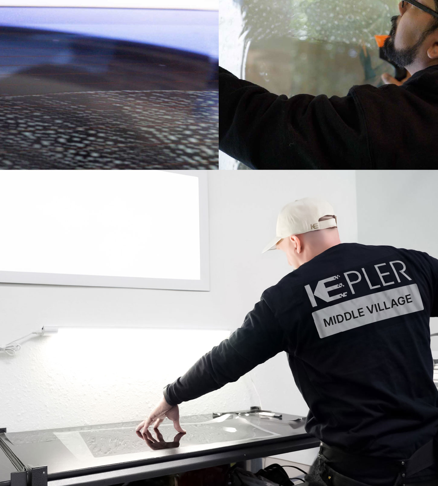 Window Tinting Specialist Cutting Film in Middle Village, New York