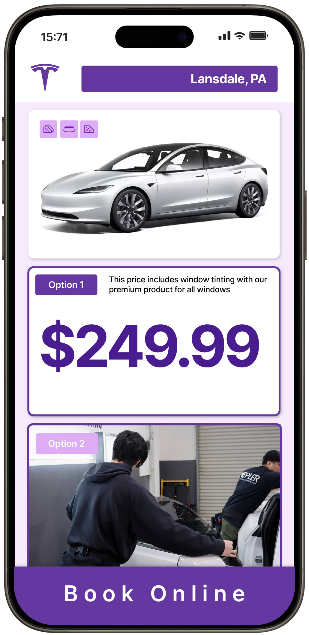 View Reasonable Tesla Window Tinting Rates in Lansdale, Pennsylvania