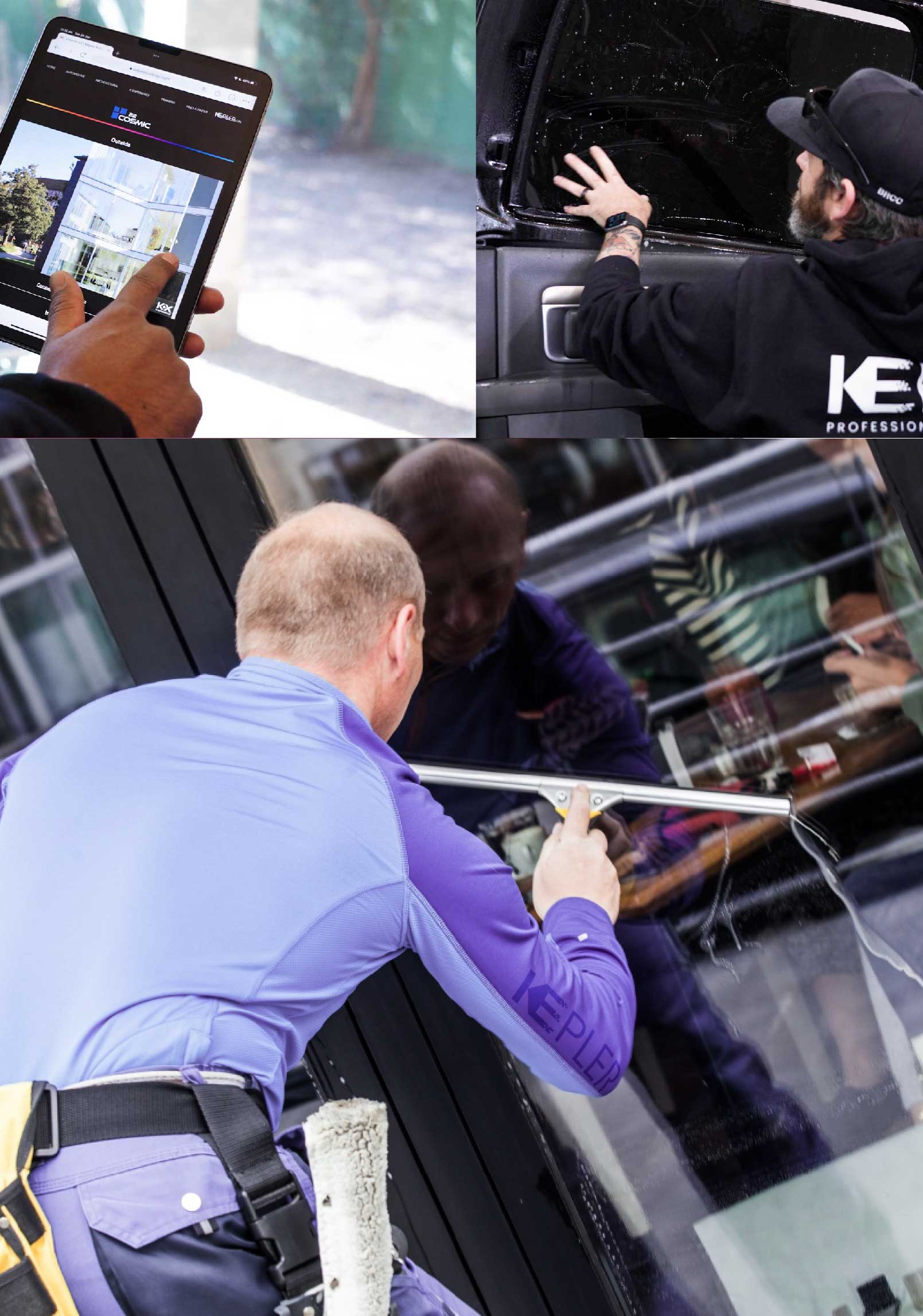 Kepler Expert Applying Anti-Graffiti Window Film to a Stillwater Shop Front