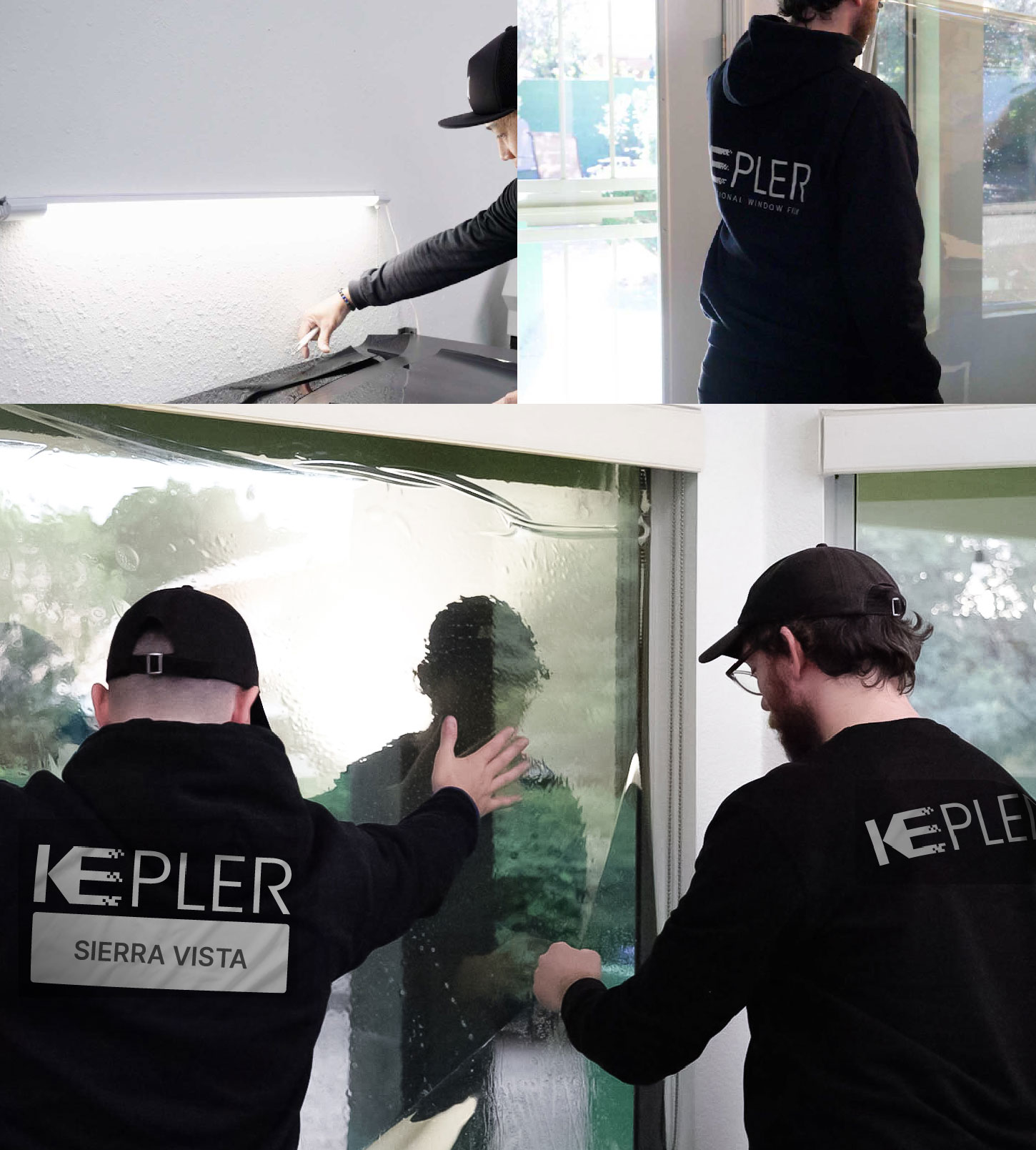 Kepler Technician Installing Ceramic Window Tint to Home in Sierra Vista