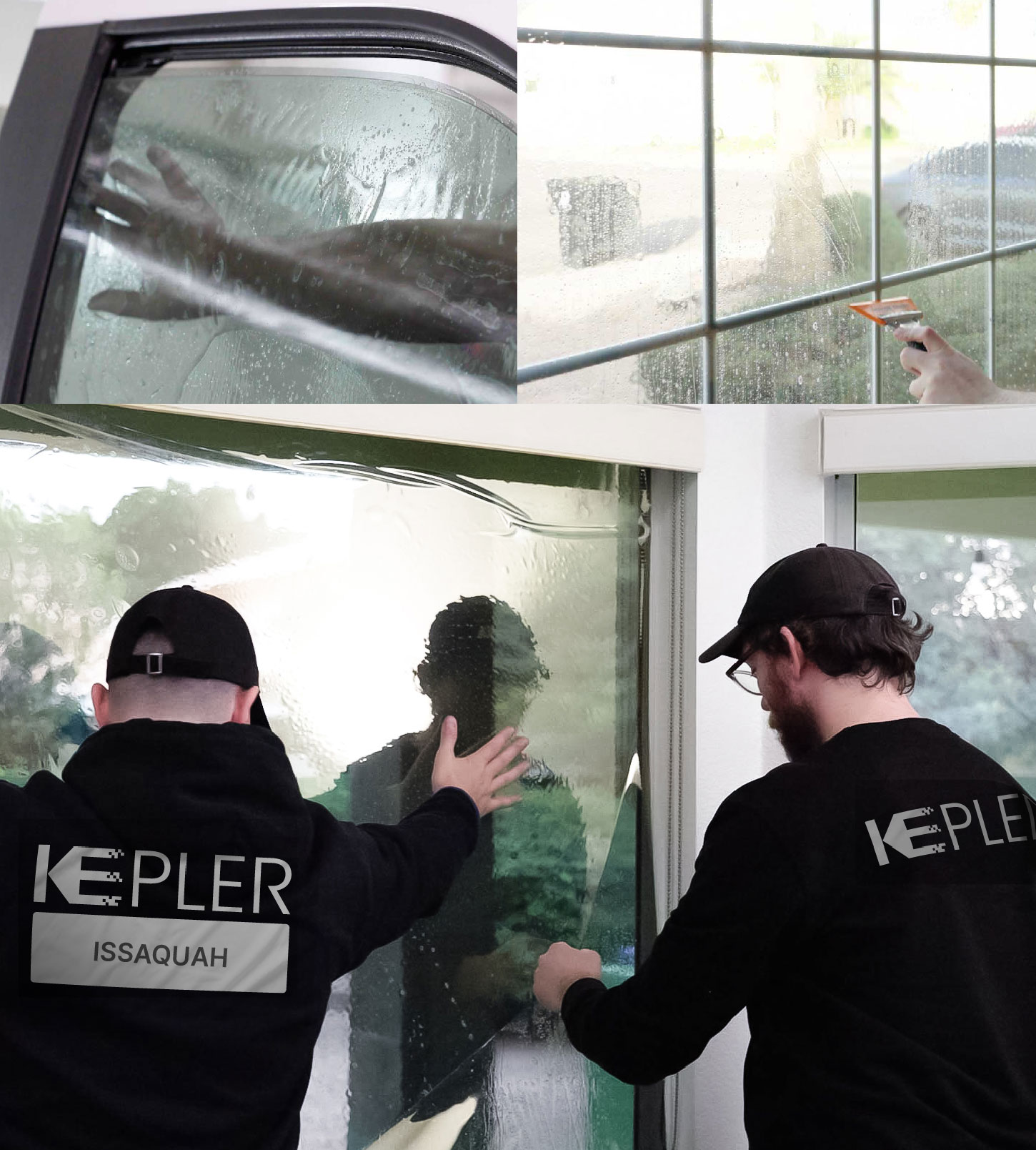 Kepler Technician Installing Ceramic Window Tint to Home in Issaquah