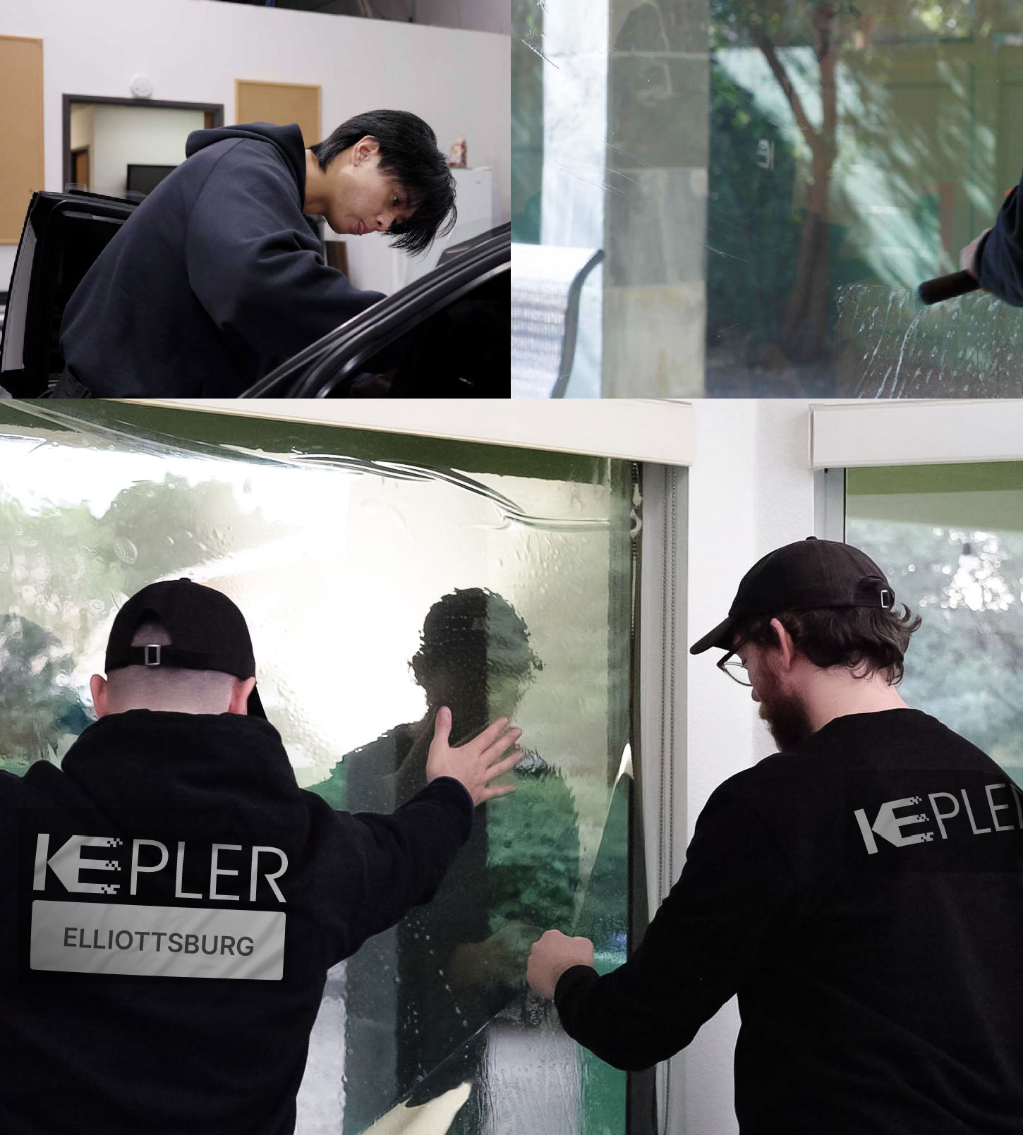 Kepler Technician Installing Advanced Window Tint to Home in Elliottsburg