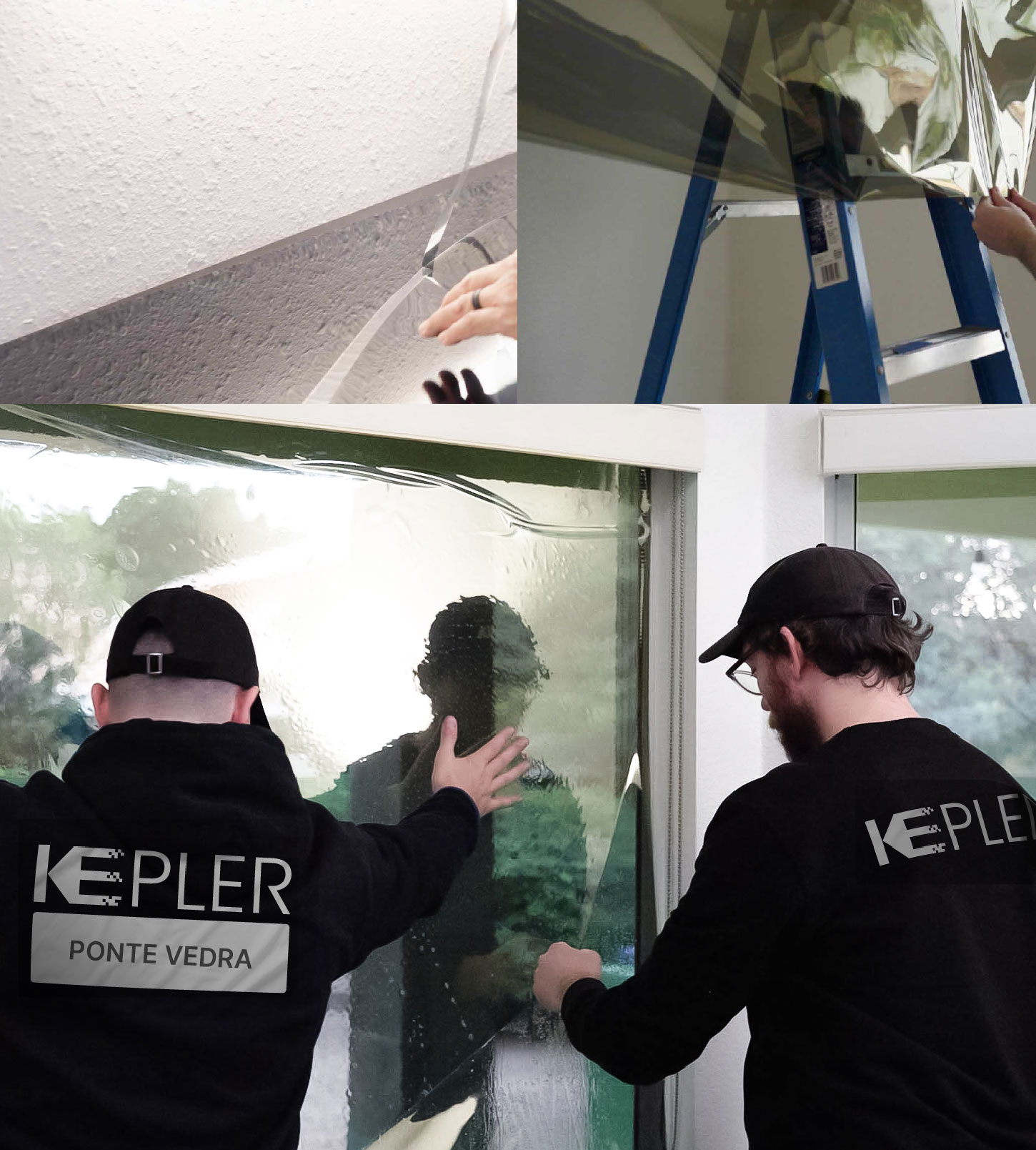 Kepler Technician Fitting Advanced Window Tint to Home in Ponte Vedra