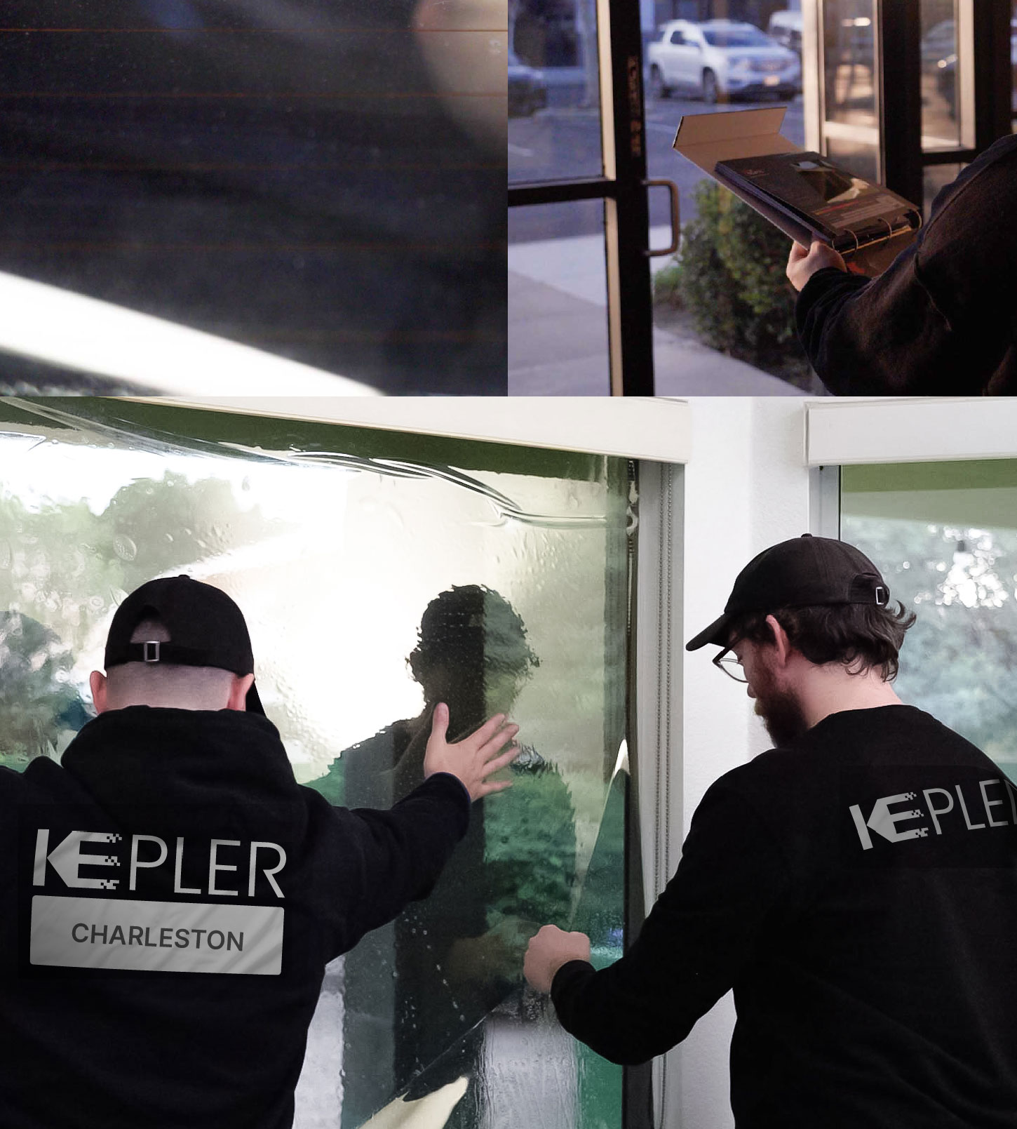 Kepler Technician Installing Advanced Window Tint to Home in Charleston