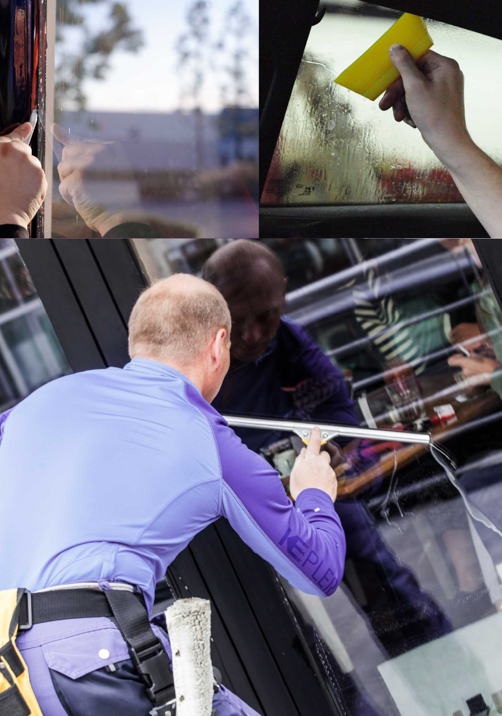 Kepler Skilled Applying Anti-Graffiti Window Film to a Slidell Shop Front