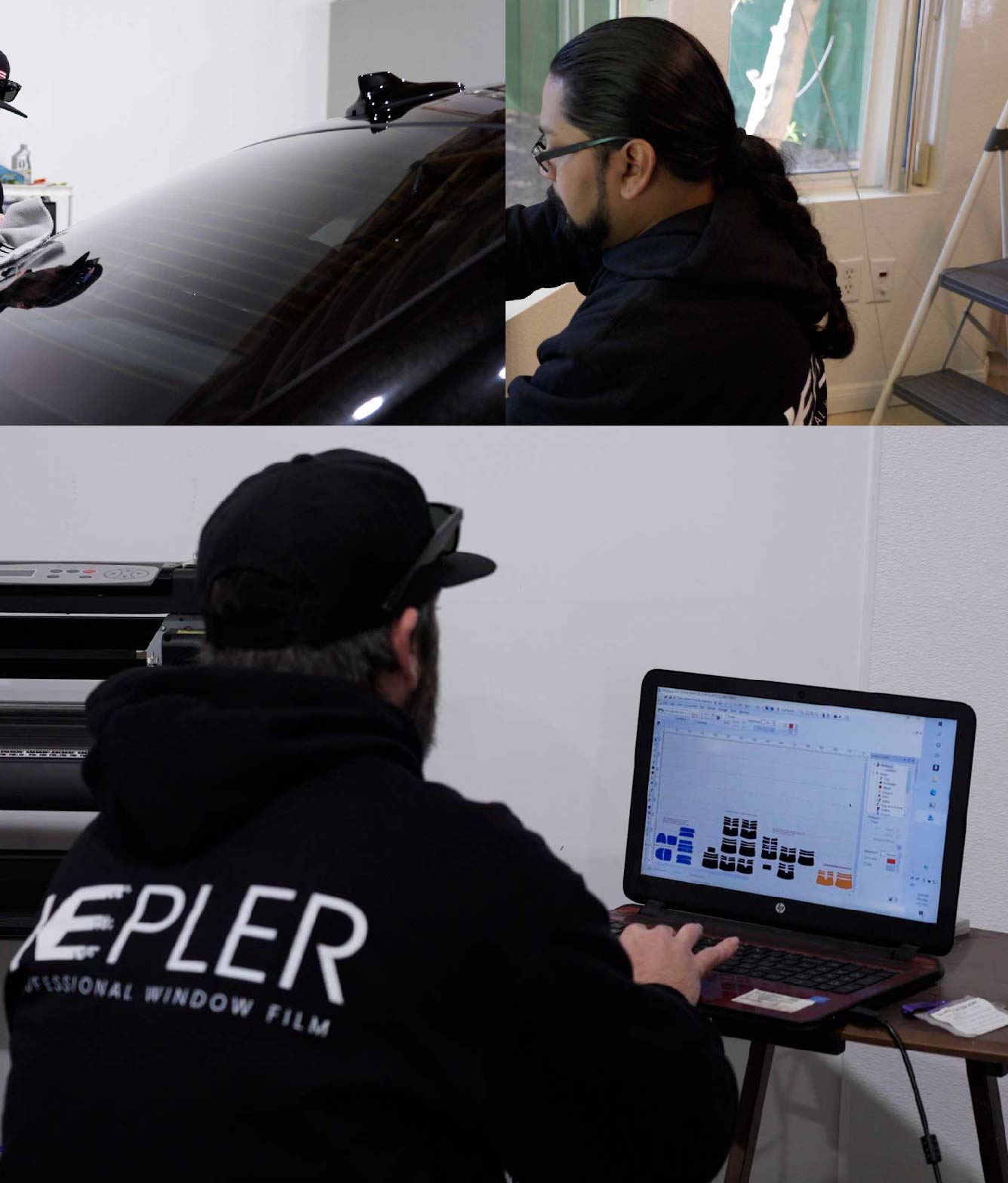 Ceramic Window Tinting Expert Cutting Film in Fairborn, Ohio