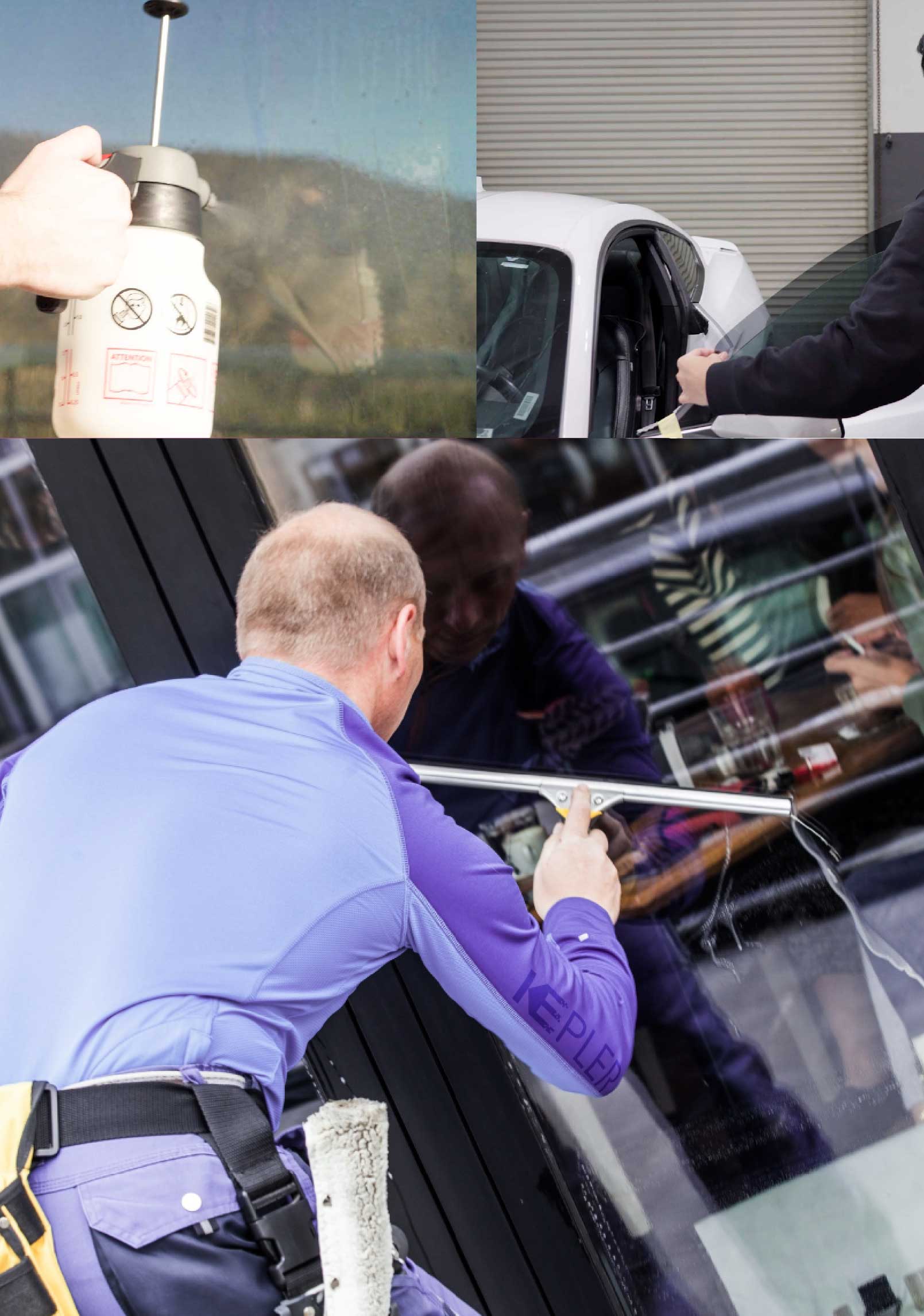 Kepler Skilled Applying Anti-Graffiti Window Film to a Fort Hood Shop Front