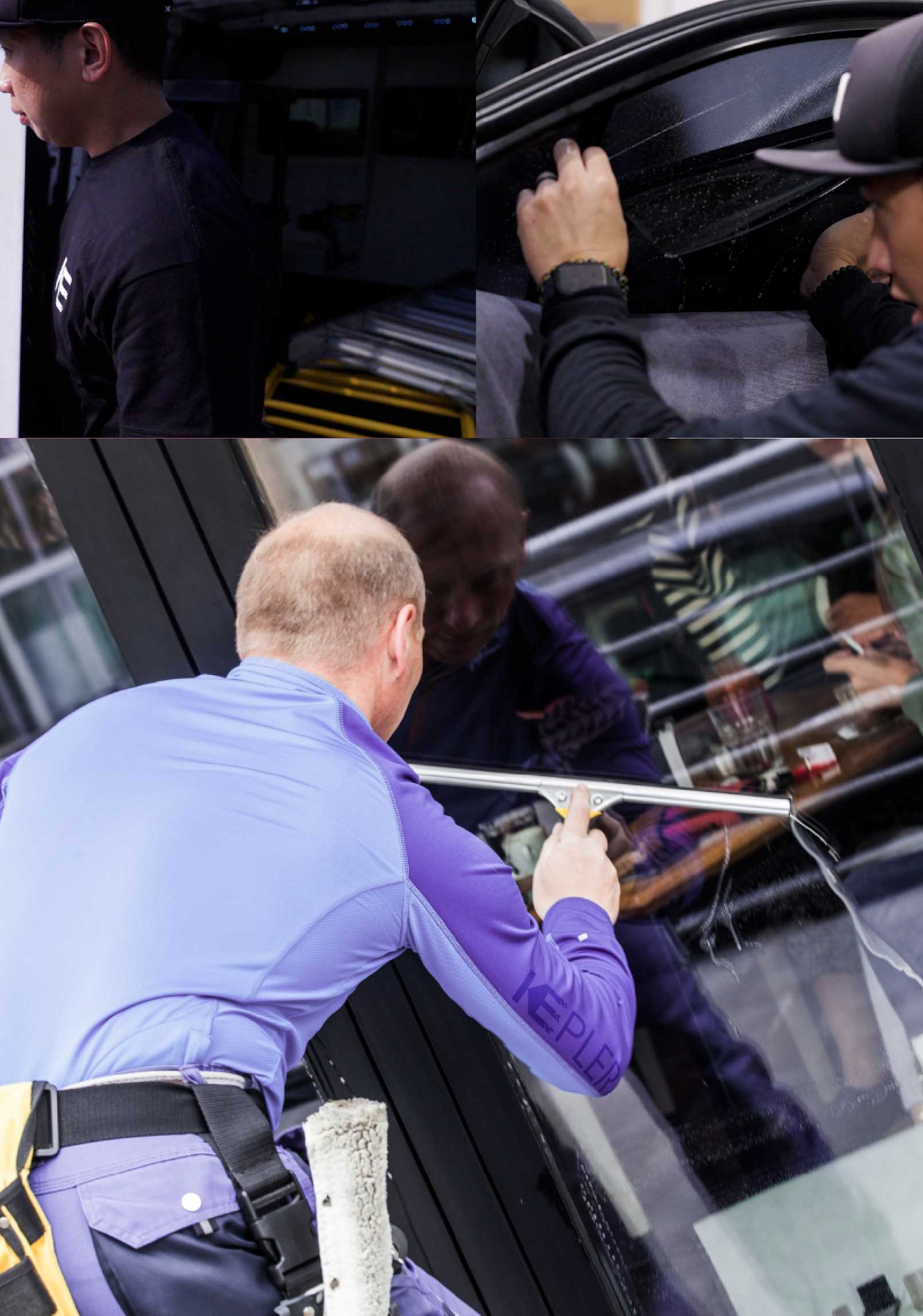 Kepler Expert Applying Anti-Graffiti Window Film to a Alameda Shop Front