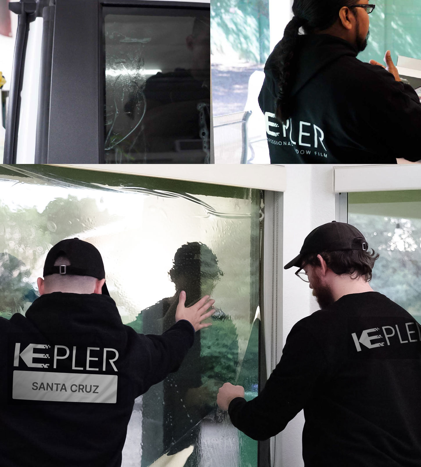 Kepler Technician Fitting Advanced Window Tint to Home in Santa Cruz